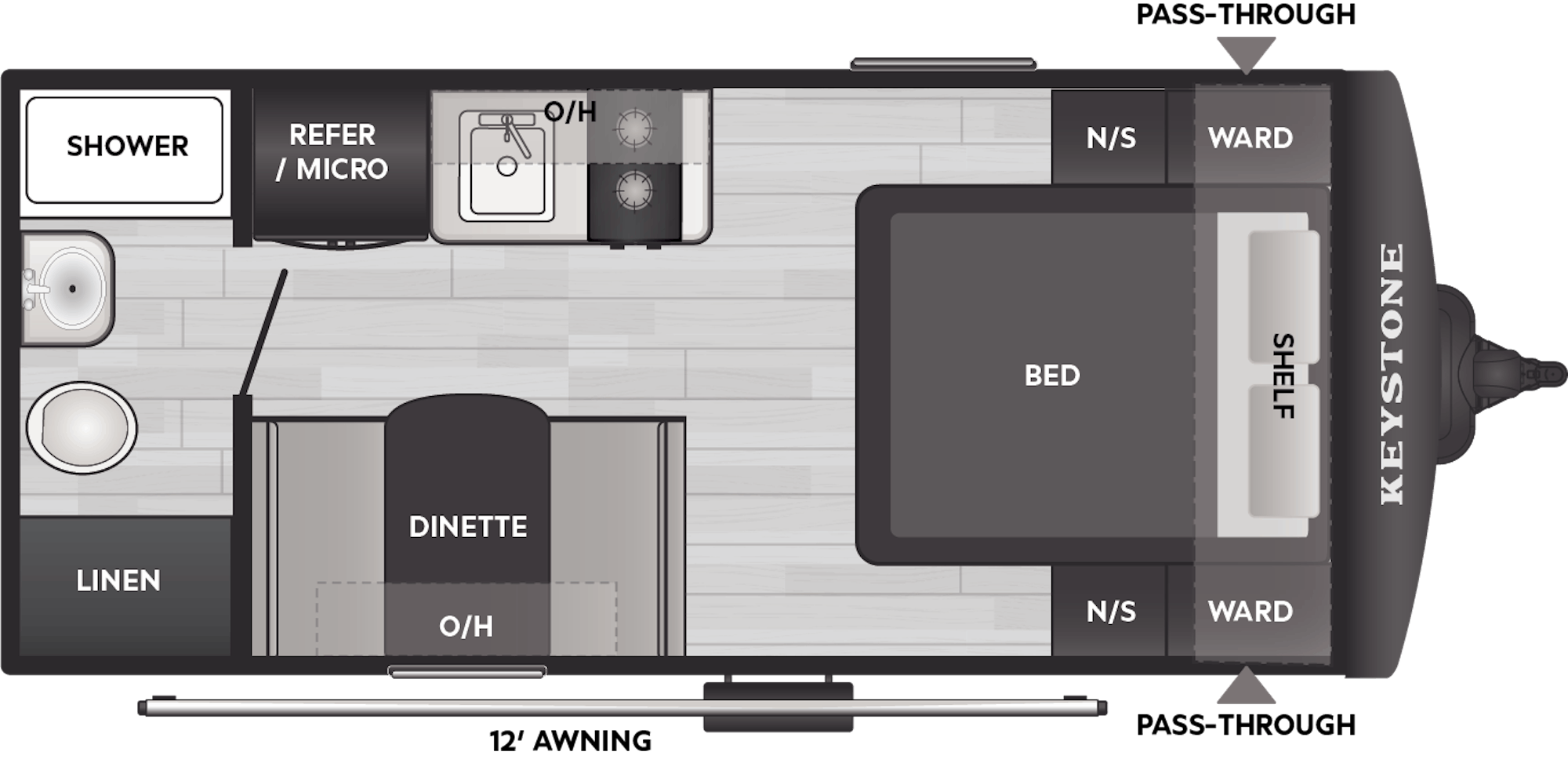 Floorplan of RV model 16RBC