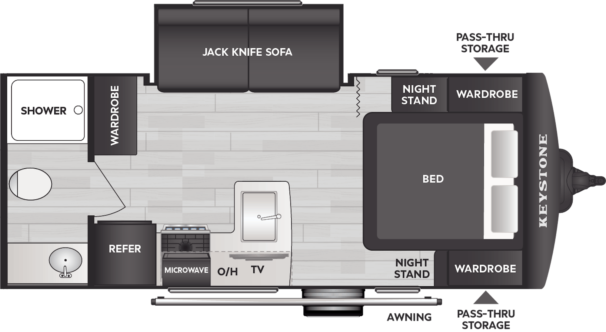 Floorplan of RV model 1840RB
