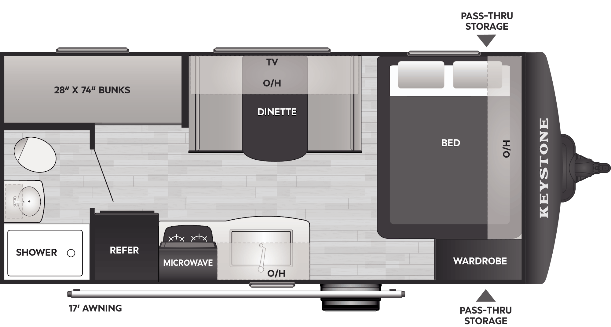 Floorplan of RV model 1700BH