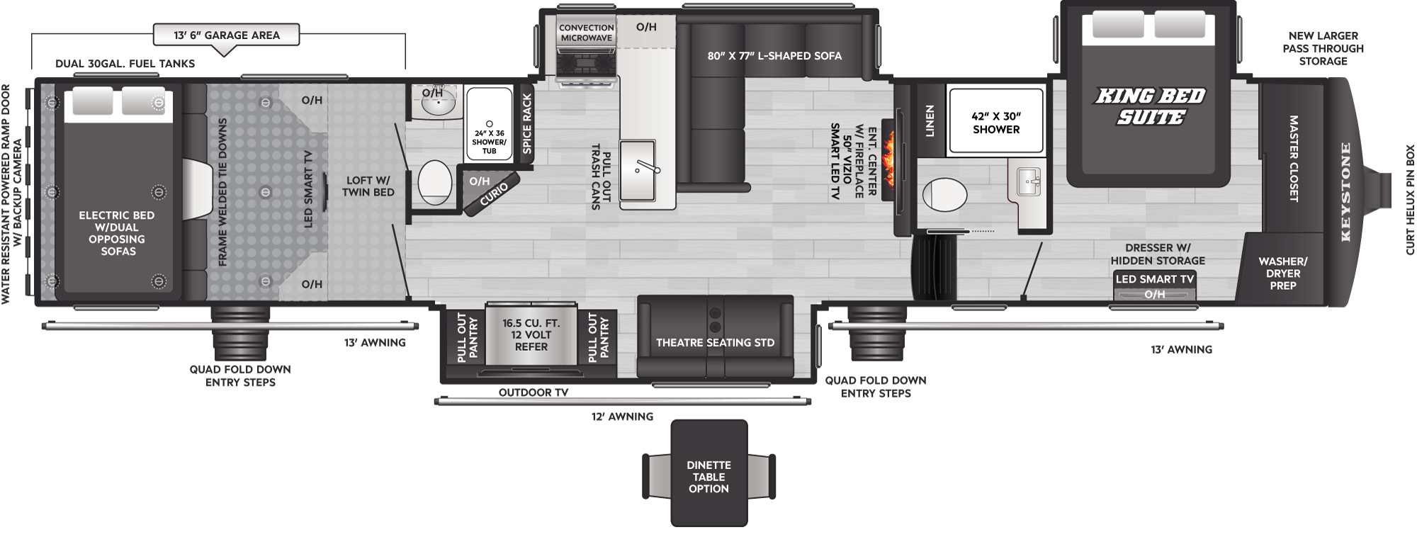 Floorplan of RV model 432