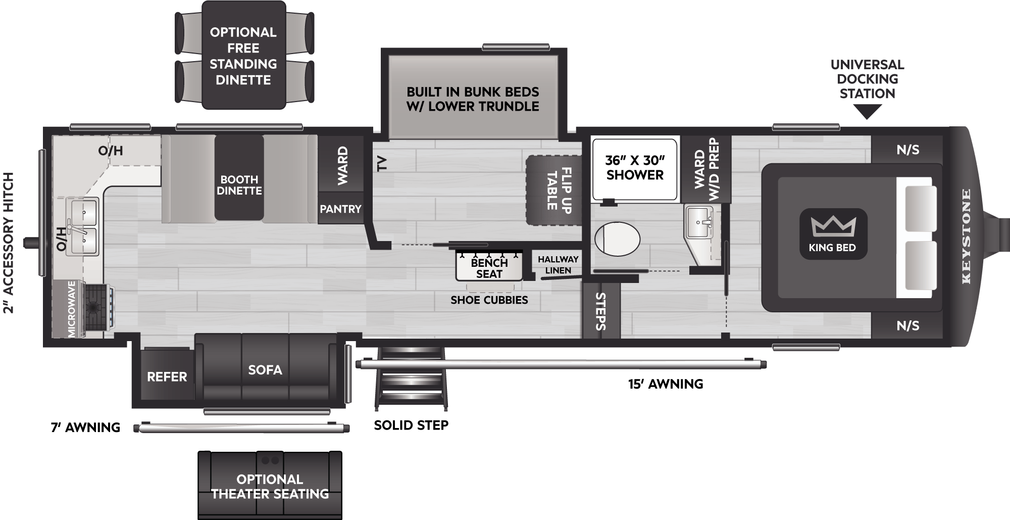 Floorplan of RV model 29MBD