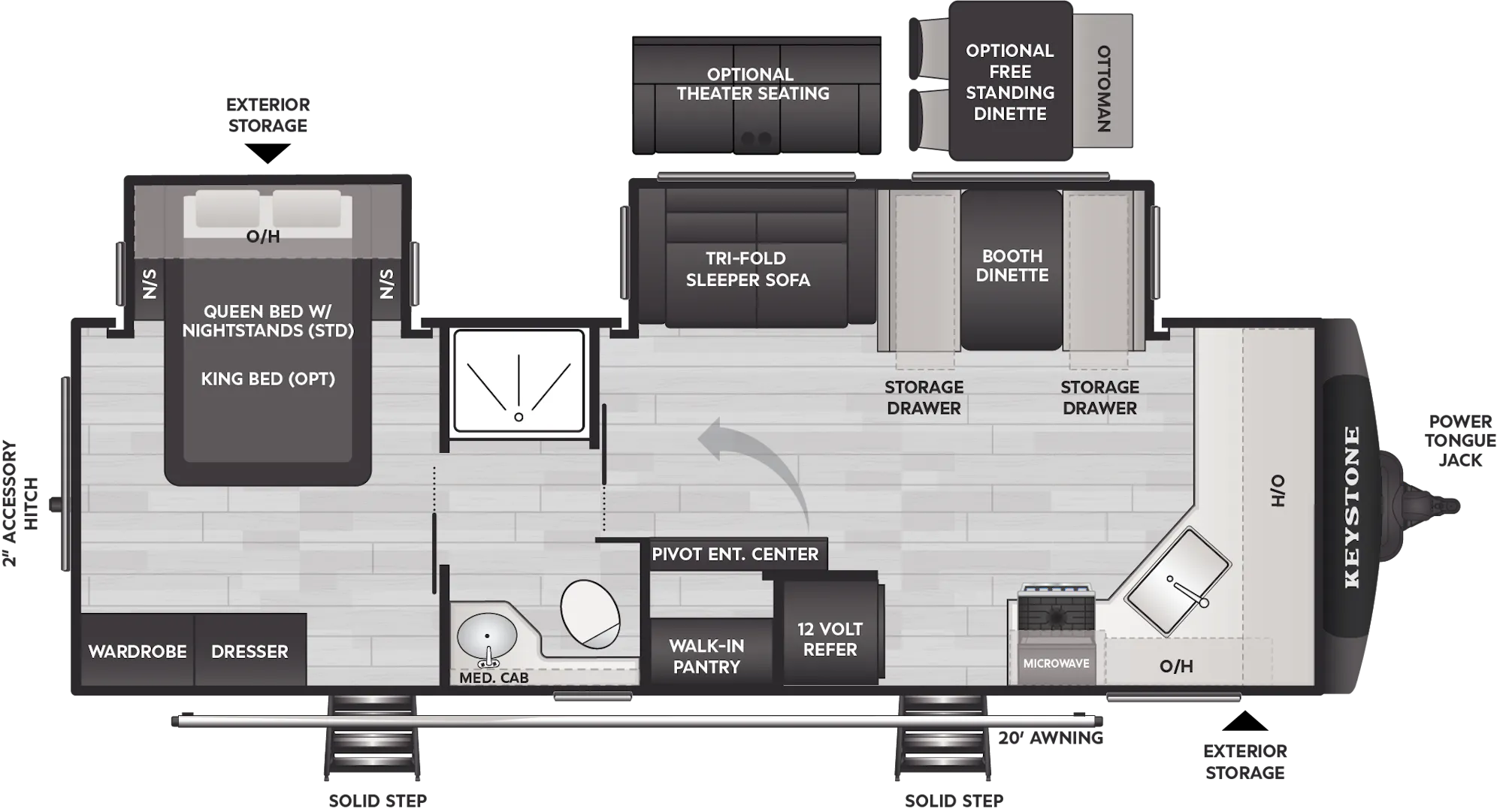 Floorplan of RV model 25FKWE