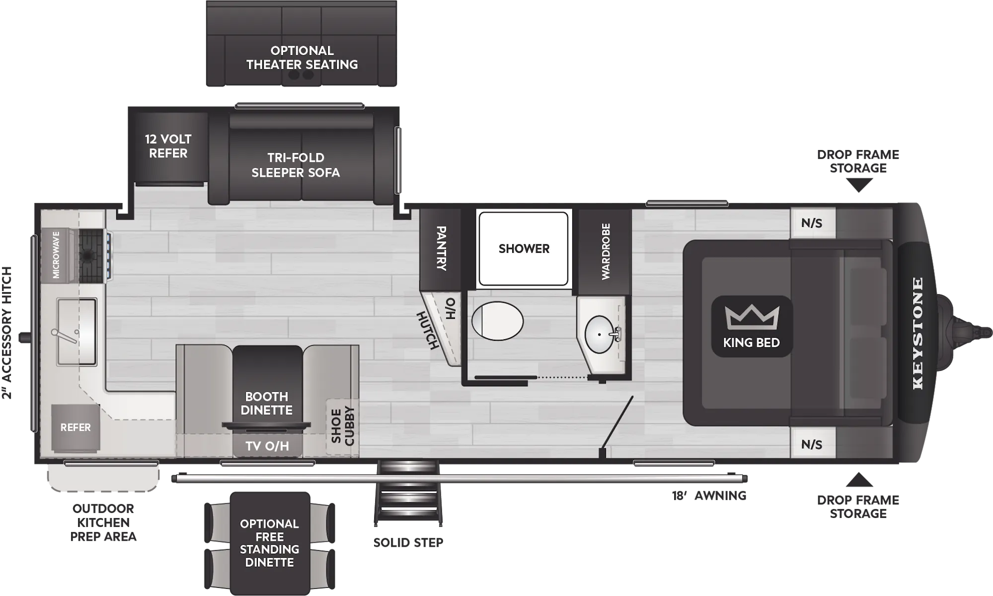 Floorplan of RV model 25MLWE