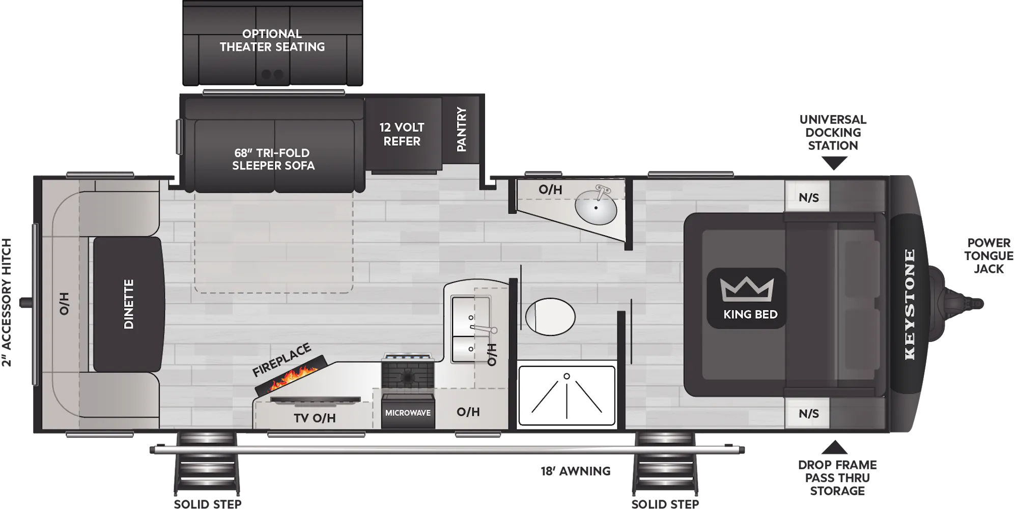 Floorplan of RV model 25RDWE