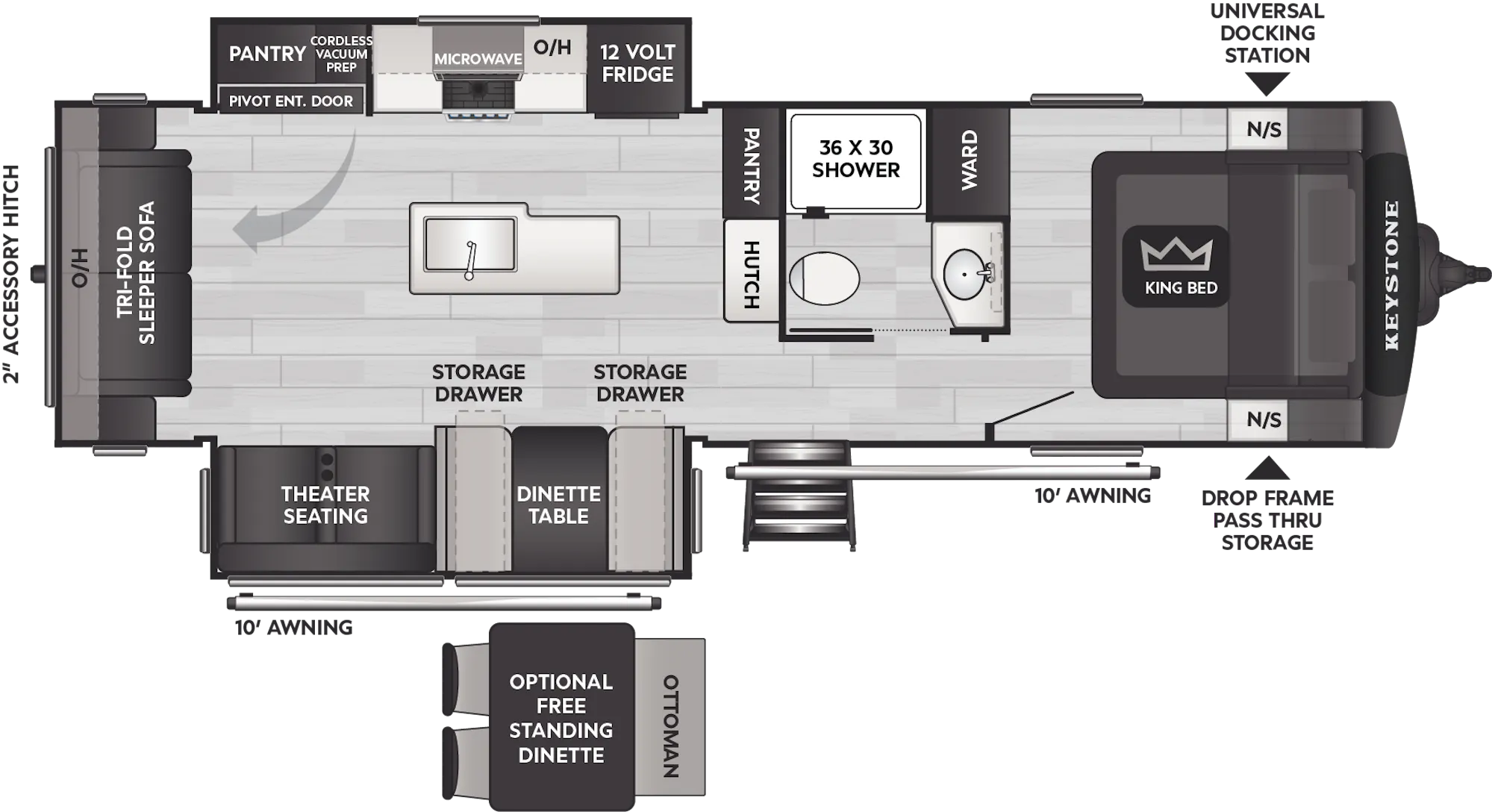 Floorplan of RV model 29RLWE
