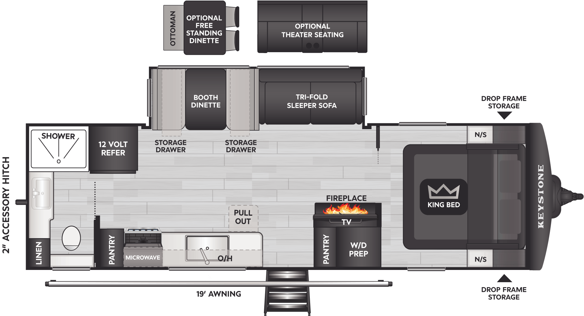 Floorplan of RV model 26LBW