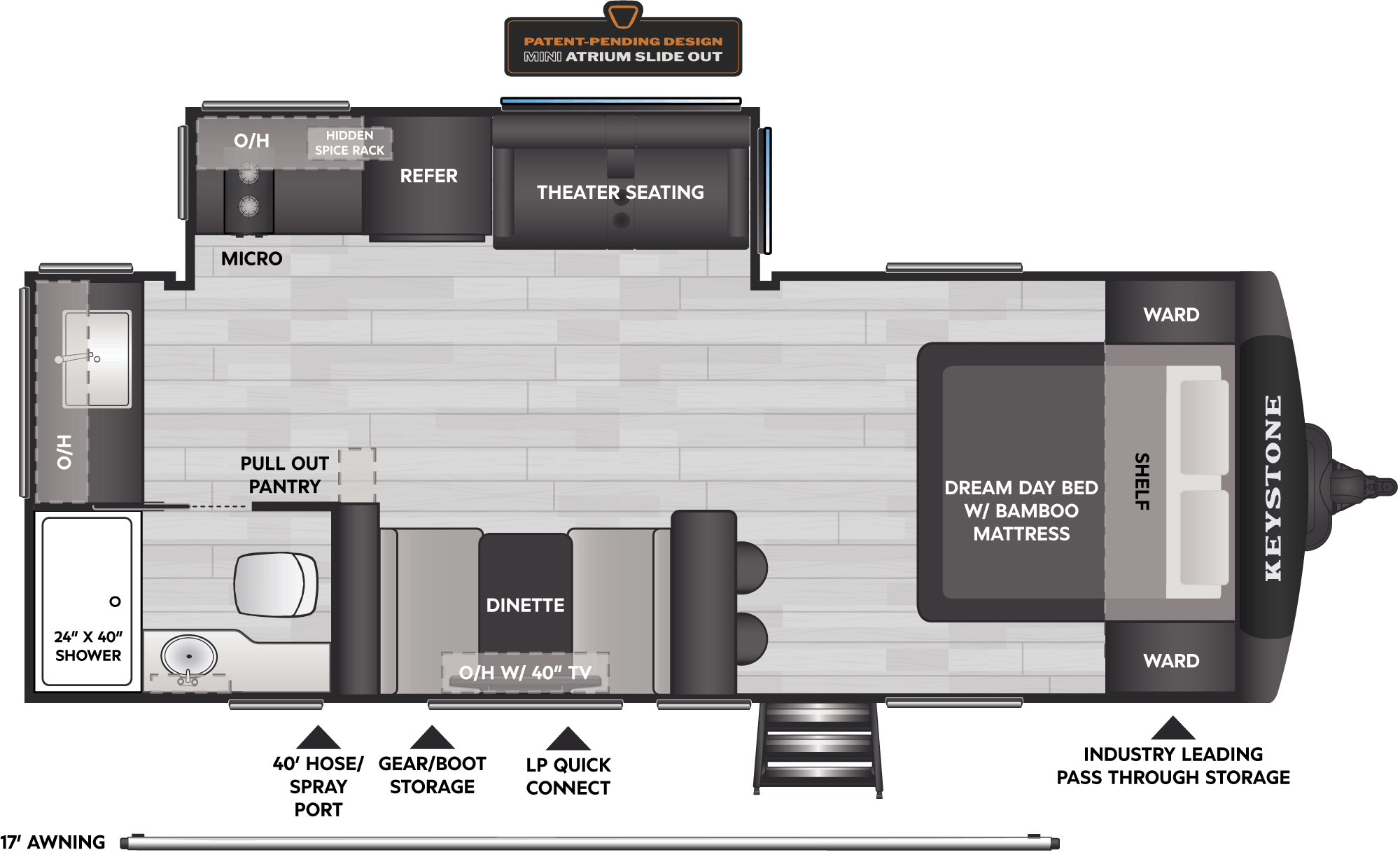 Floorplan of RV model 22MAX