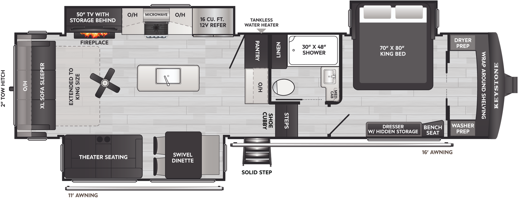 Floorplan of RV model 3260RL