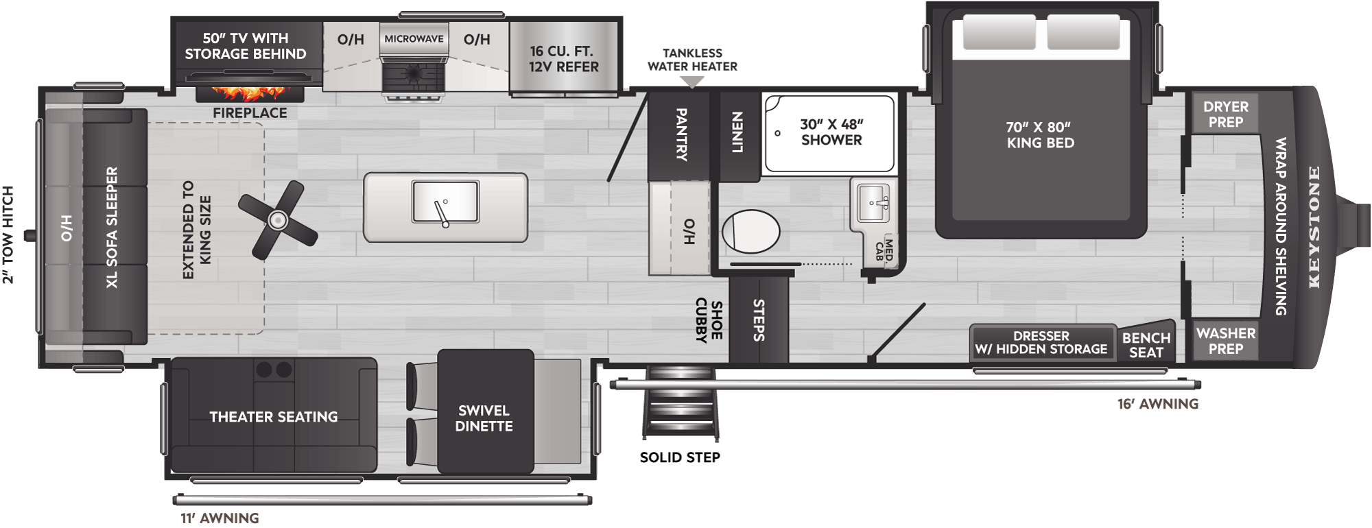 Floorplan of RV model 3260RL
