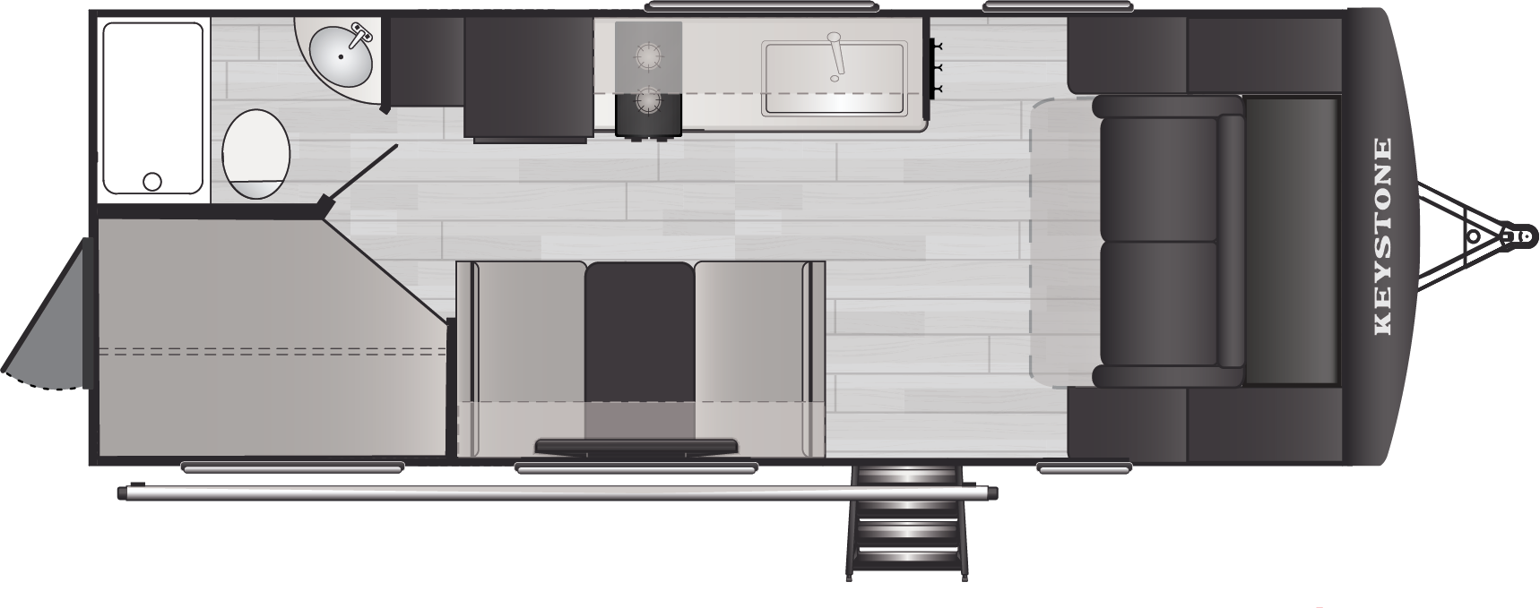 Floorplan of RV model 214BHC