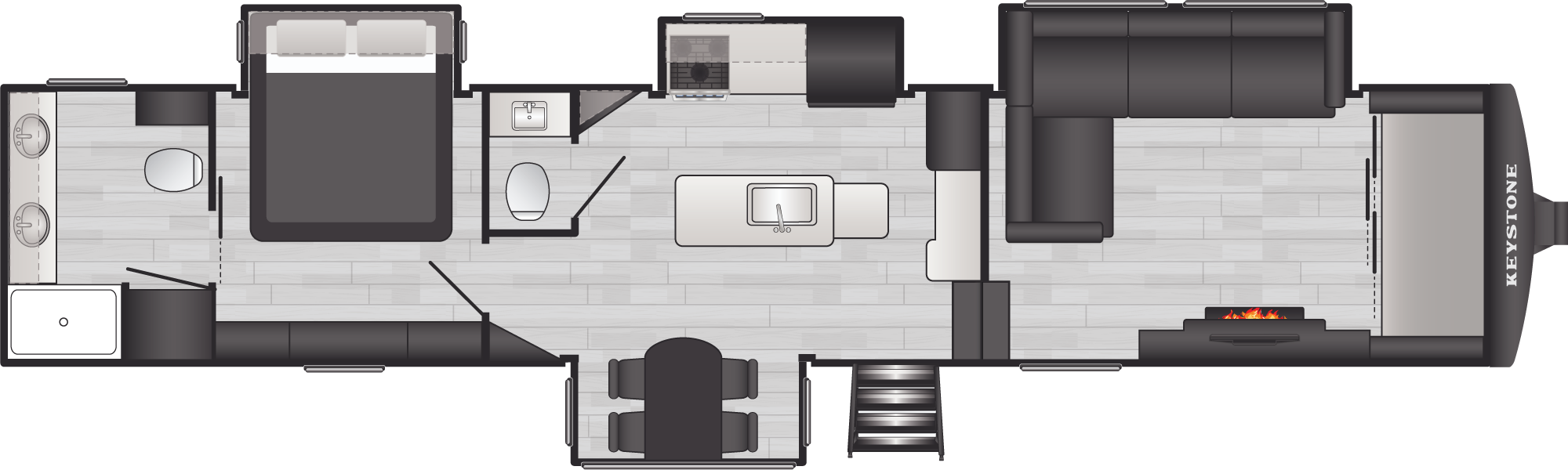 Floorplan of RV model 3800FLB