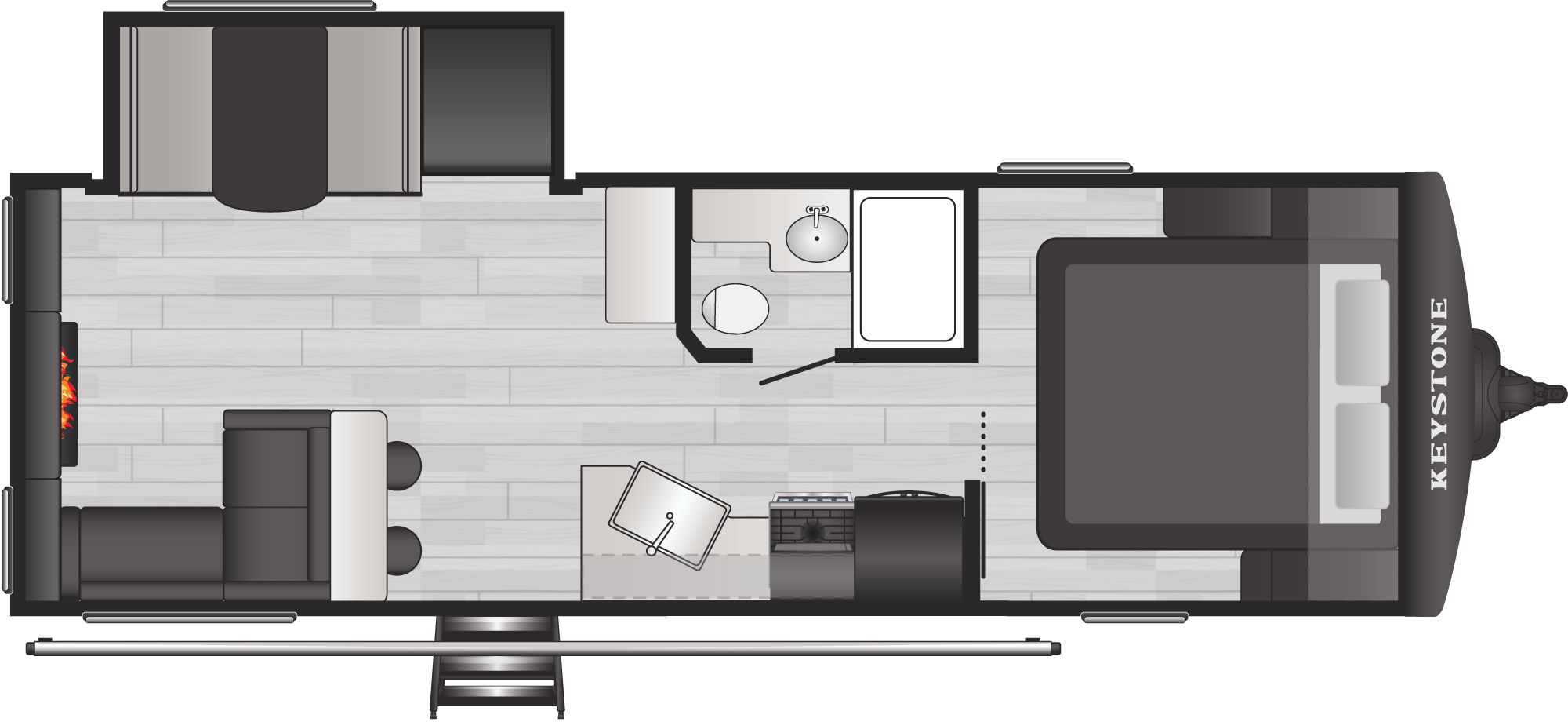 Floorplan of RV model 266RLSWE