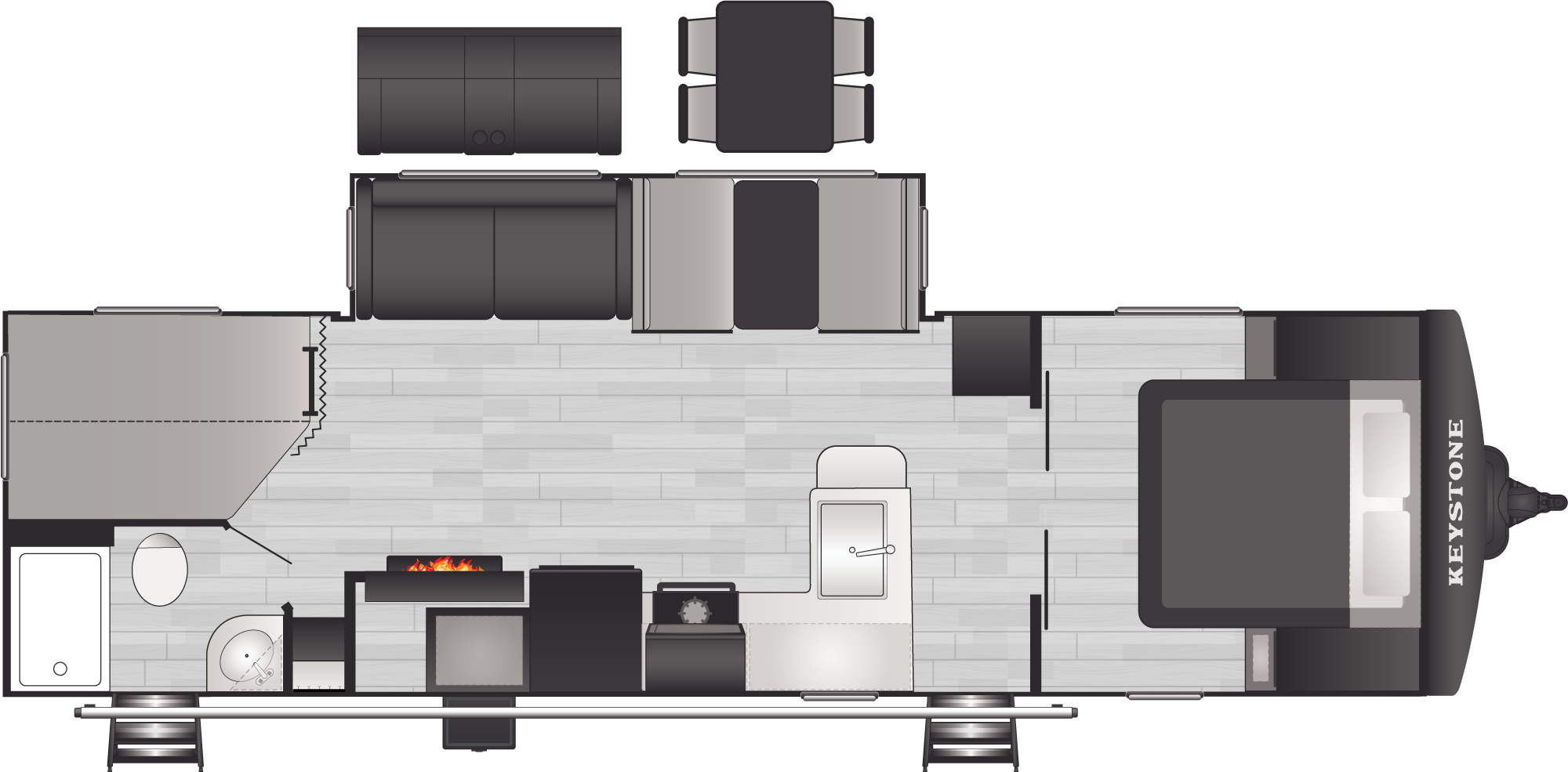 Floorplan of RV model 290BHS