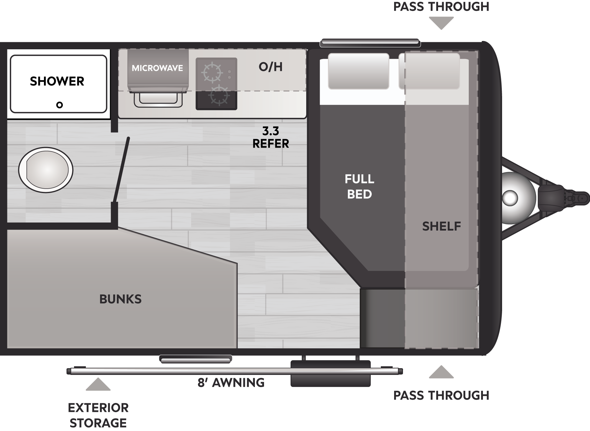Floorplan of RV model 123BB