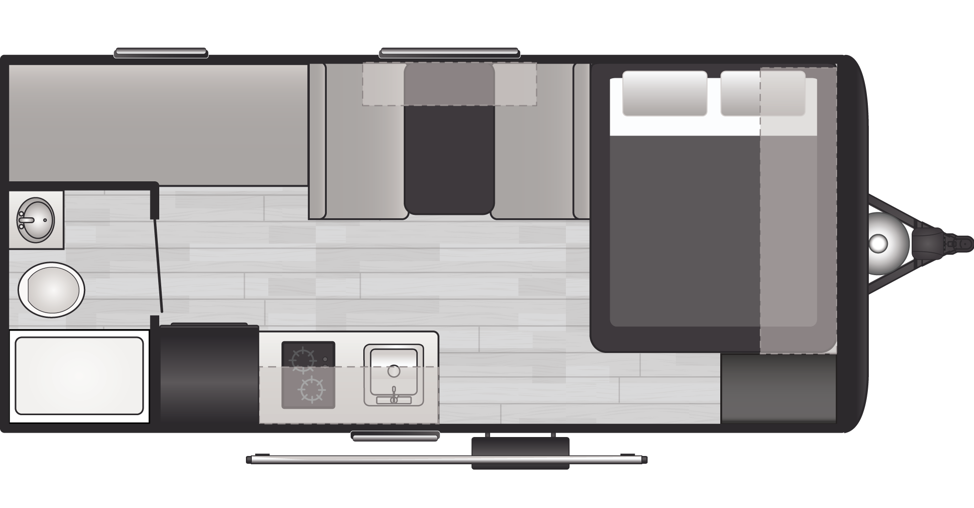 Floorplan of RV model 161BH