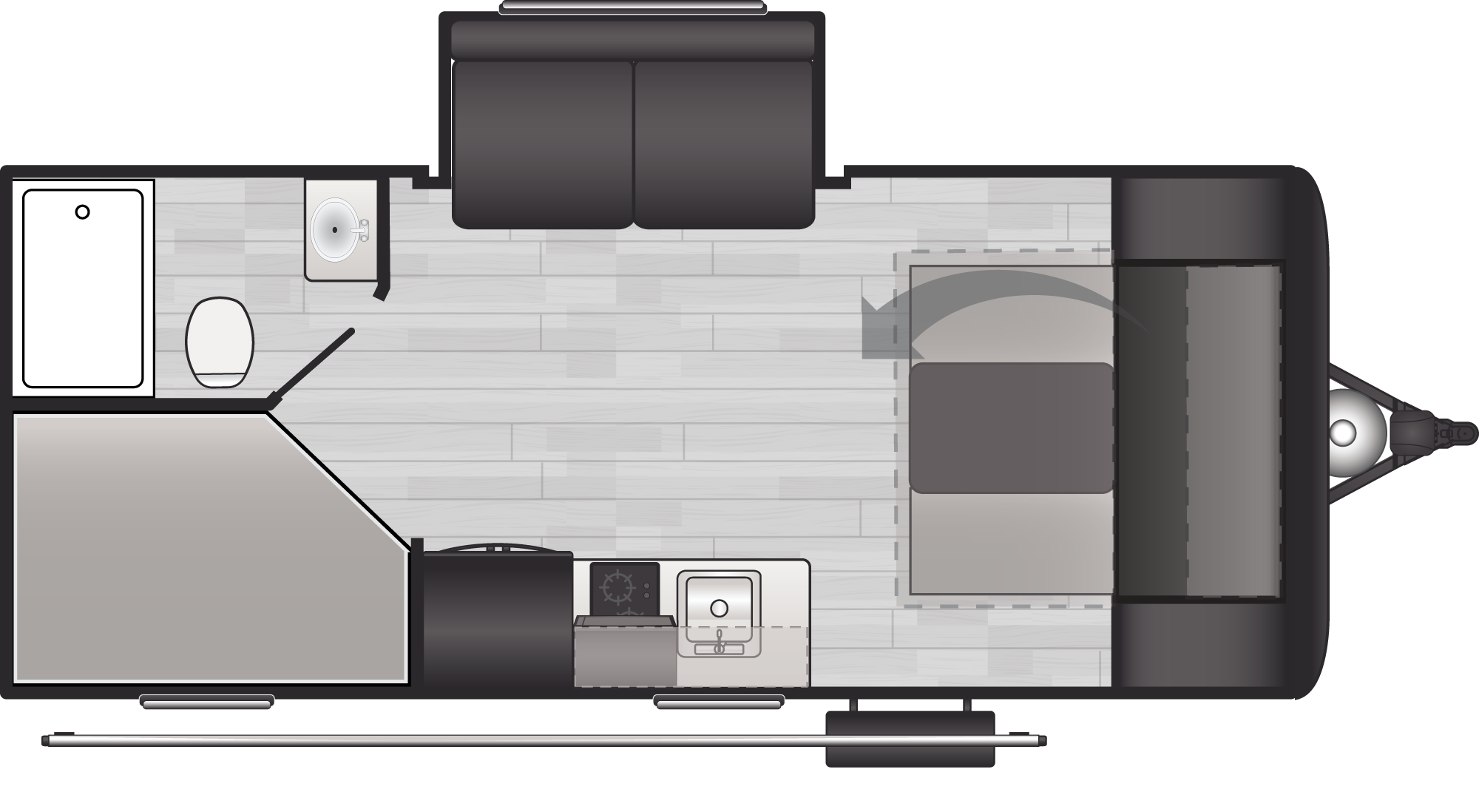Floorplan of RV model 199BHS