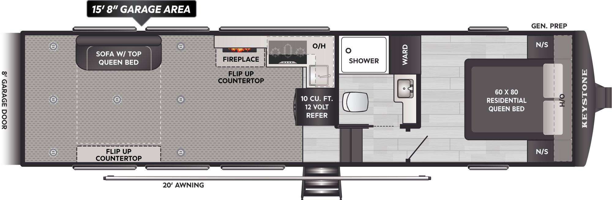 Floorplan of RV model 321LT