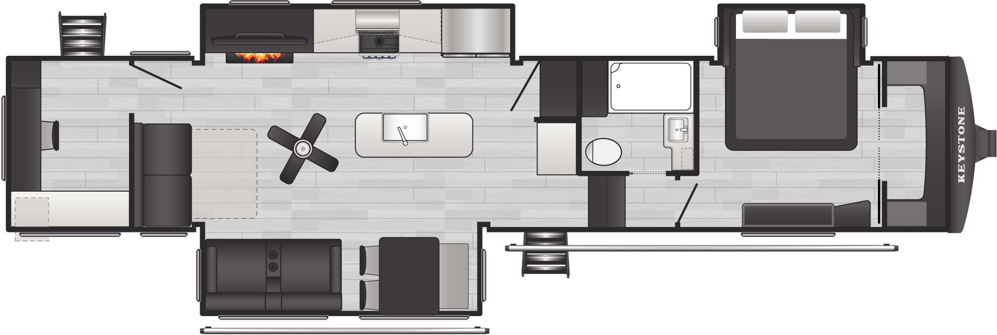 Floorplan of RV model 3790RO