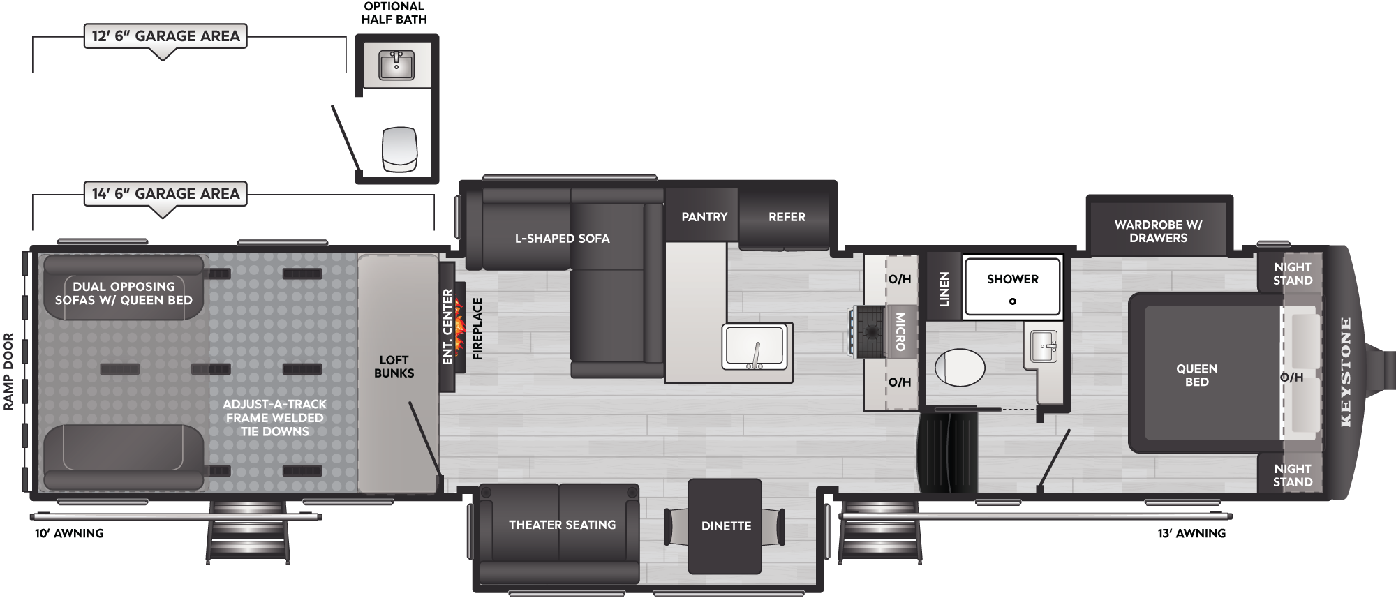 Floorplan of RV model 420
