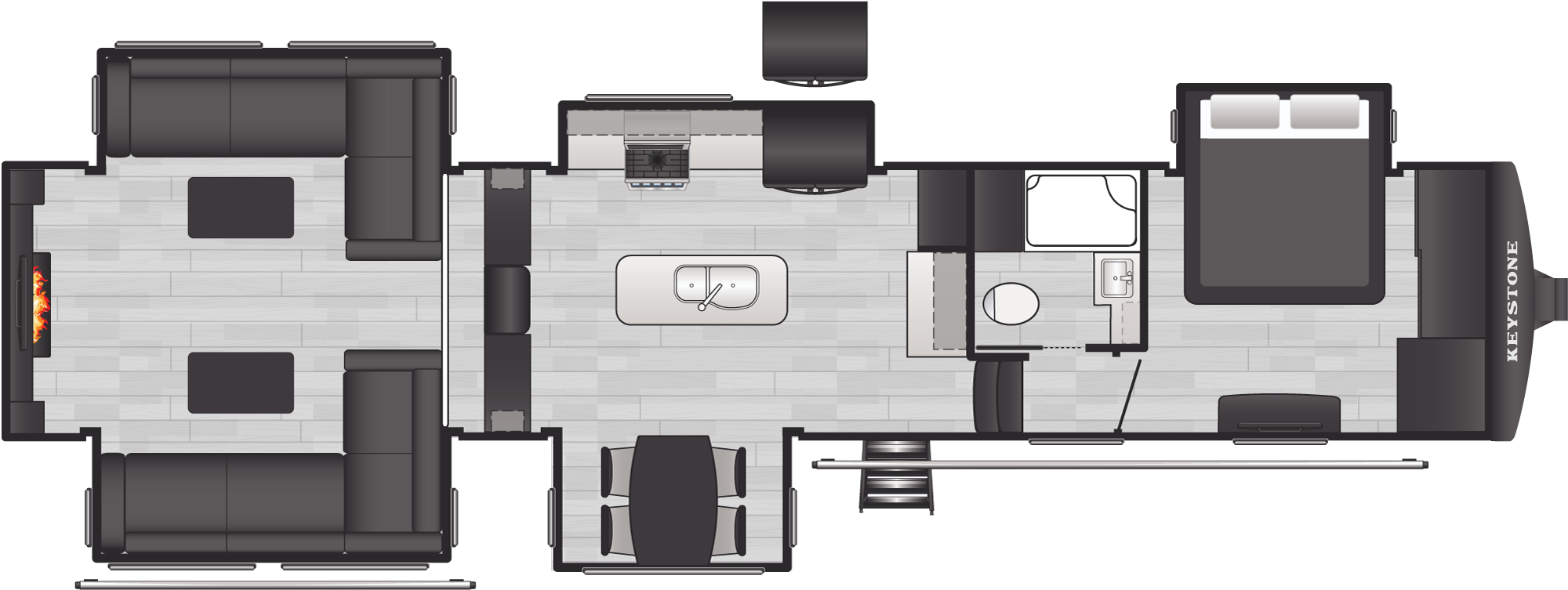 Floorplan of RV model 381DL