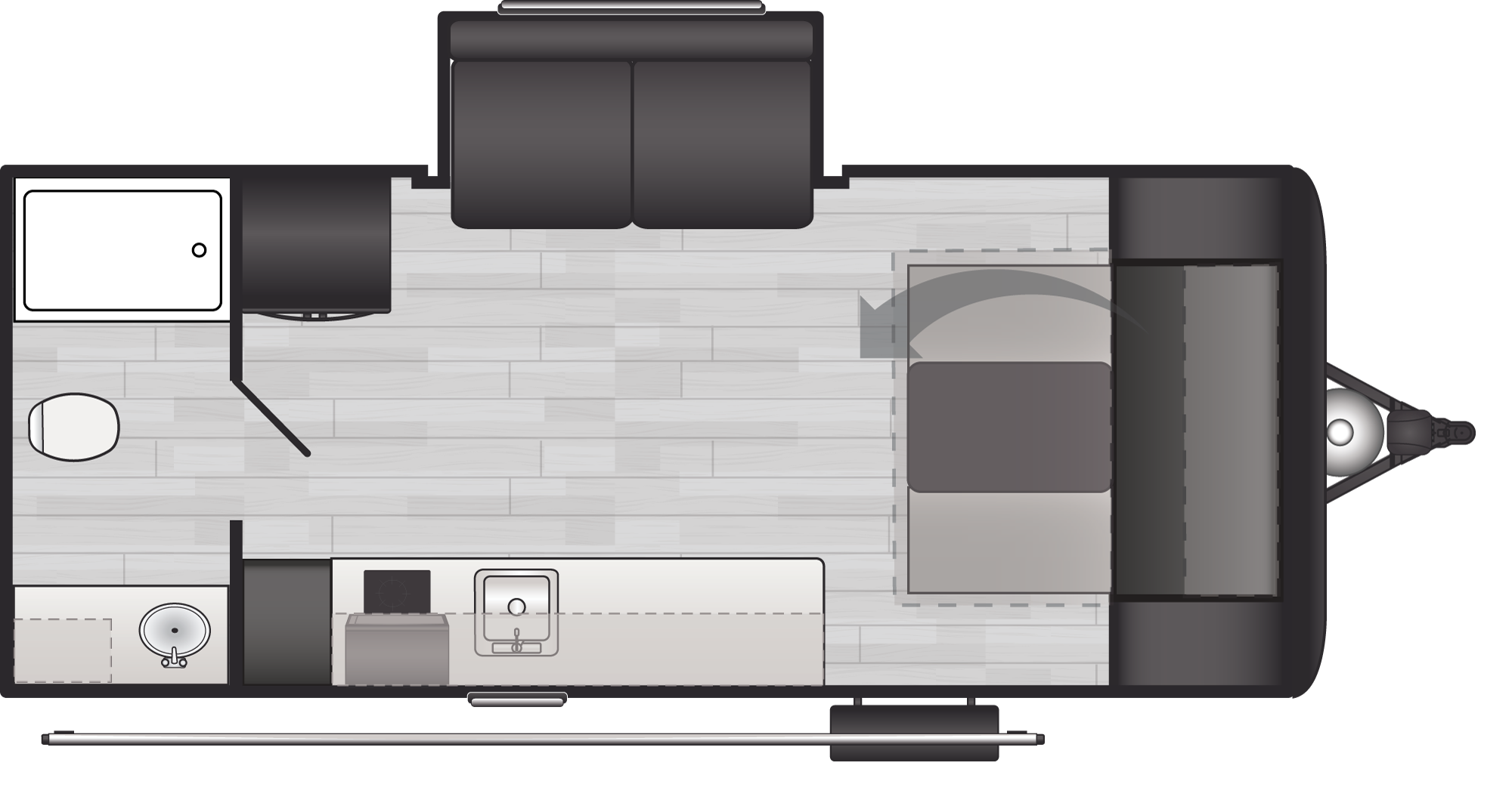Floorplan of RV model 1950RBS