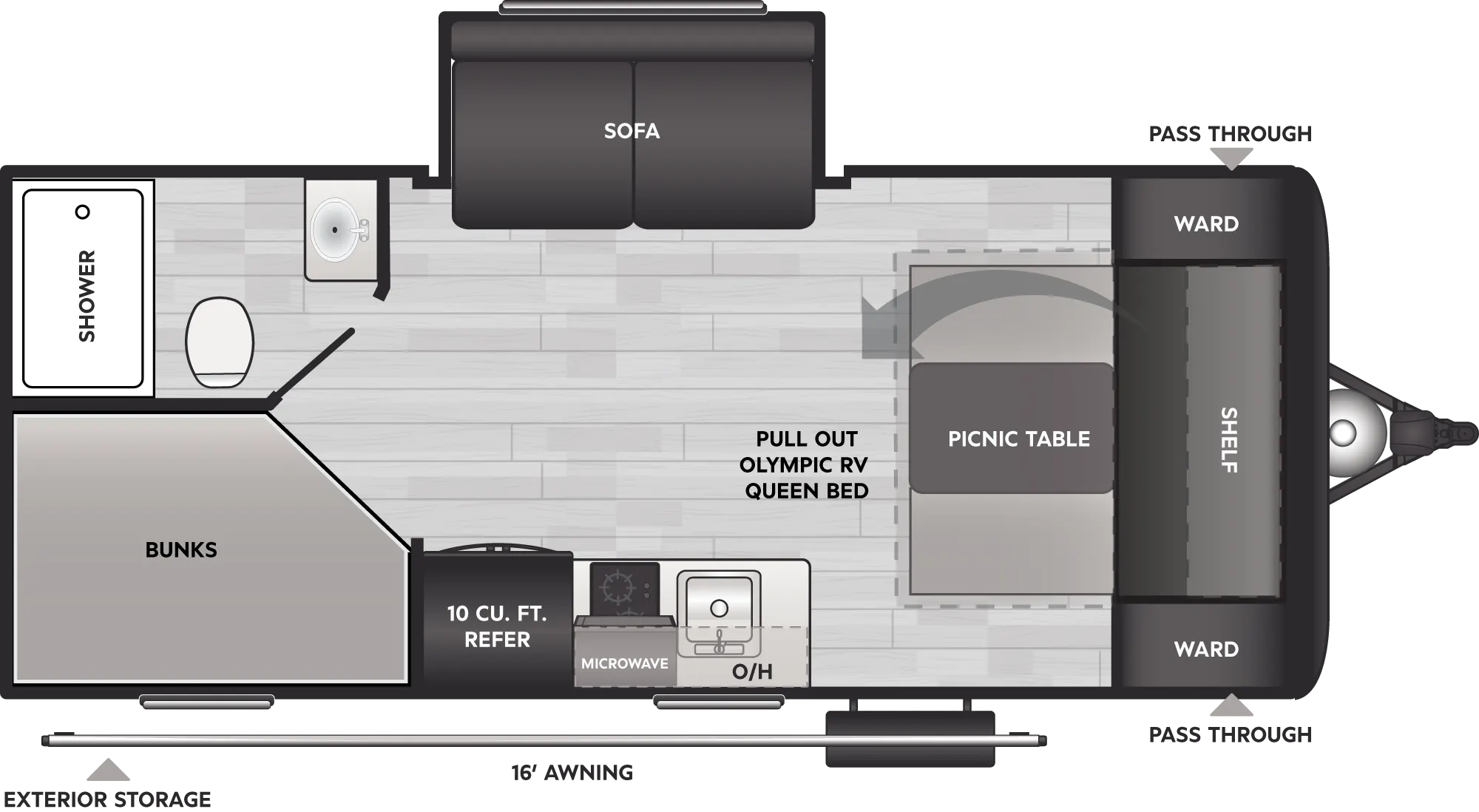 Array Springdale Springdale Mini Comfort Travel Trailers - Model 1990BHS Floorplan ...