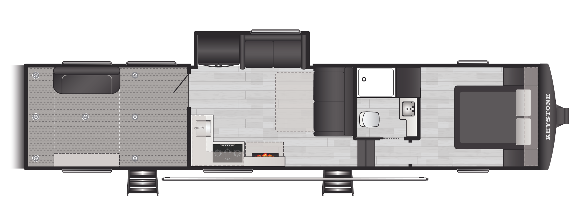 Floorplan of RV model 361LT