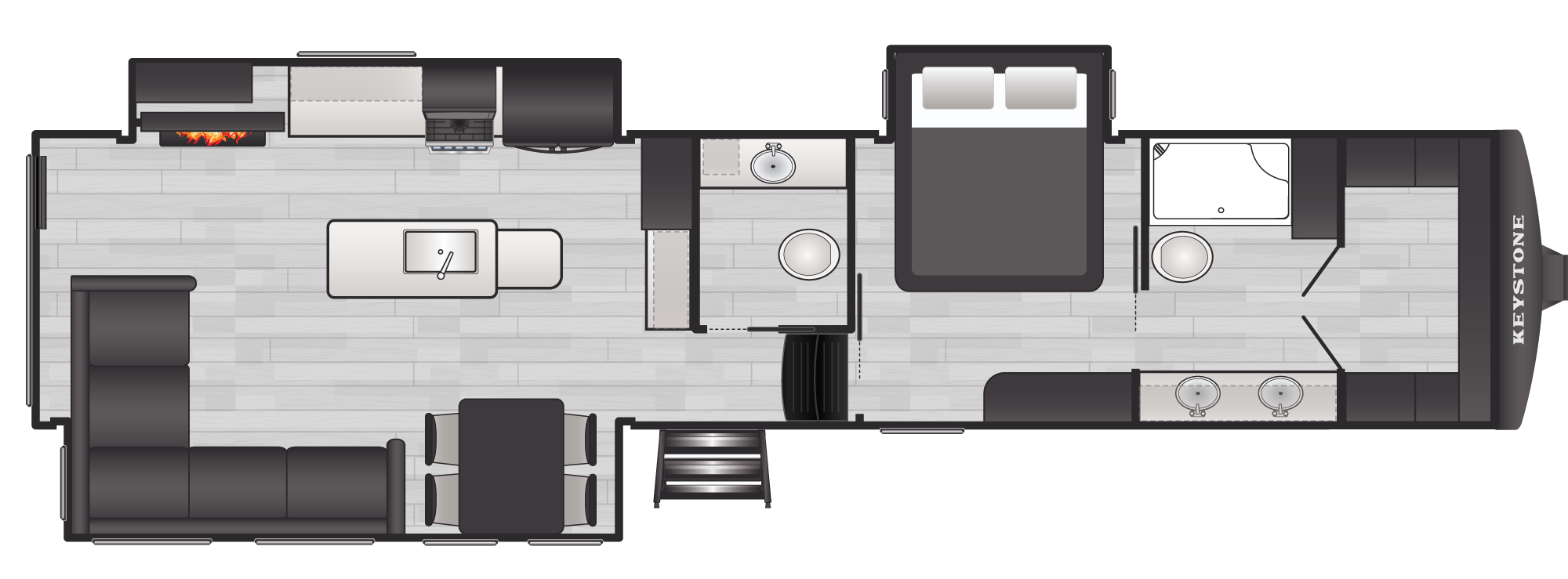 Floorplan of RV model 3640RLP