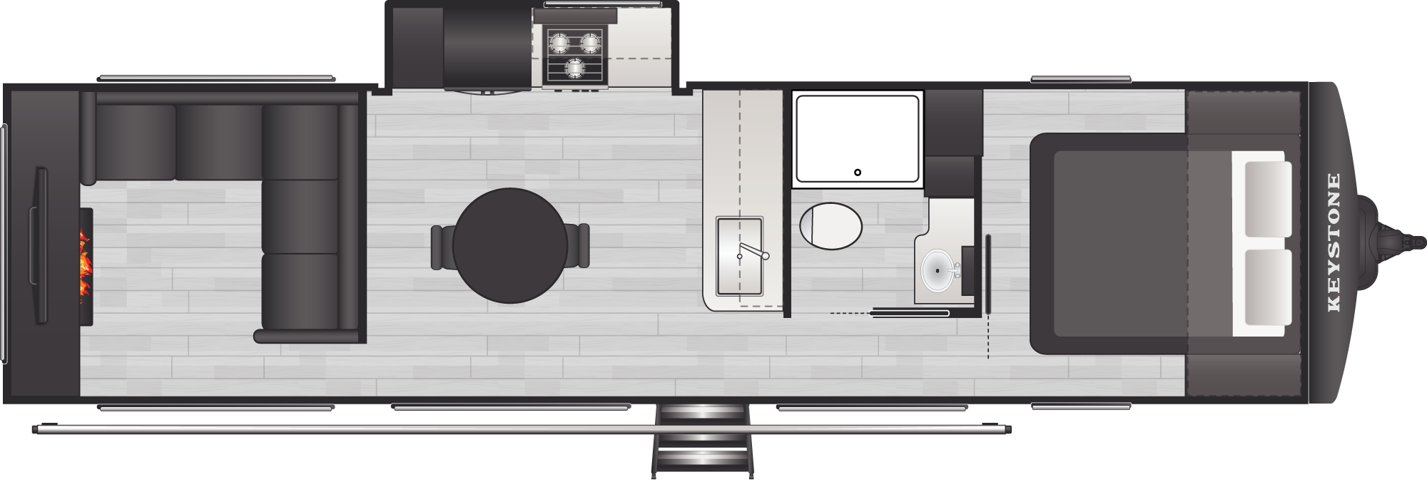 Floorplan of RV model 31SUNROOM