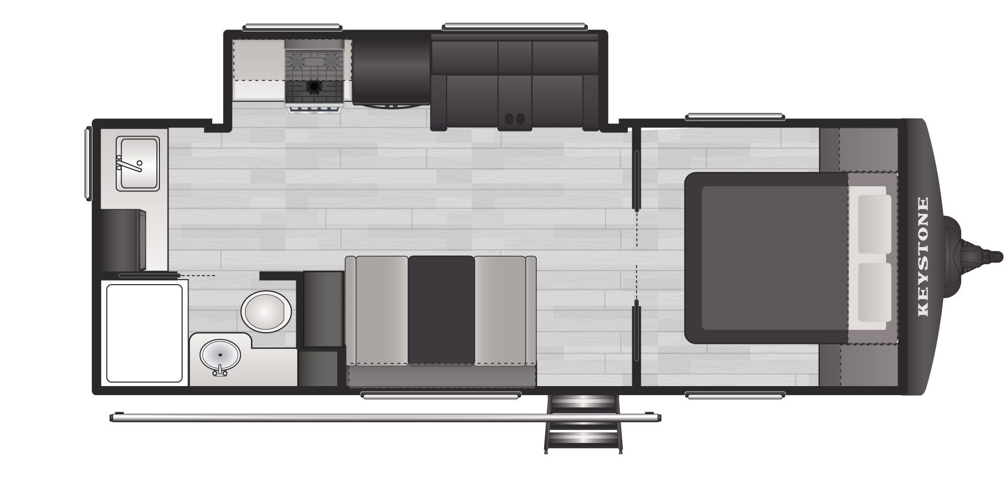 Floorplan of RV model 234XRK