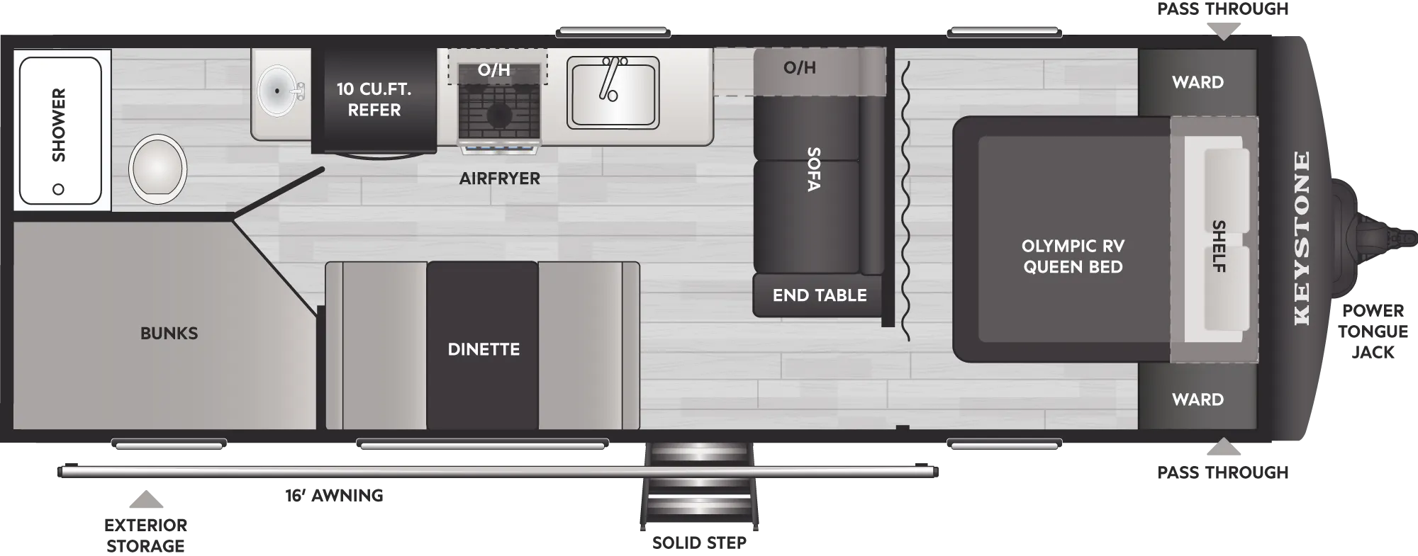 Floorplan of RV model 230BH