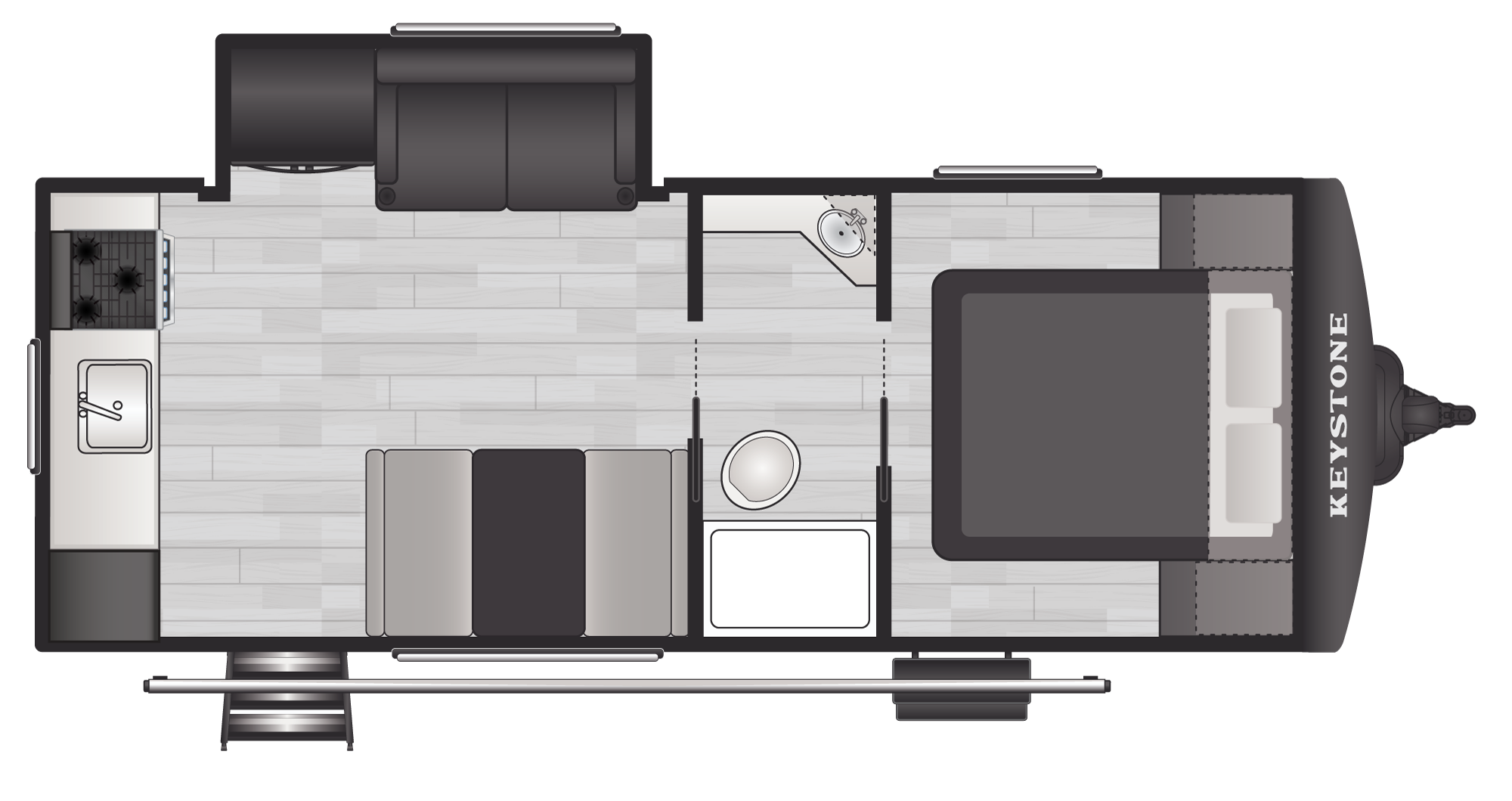 Floorplan of RV model 212RKS