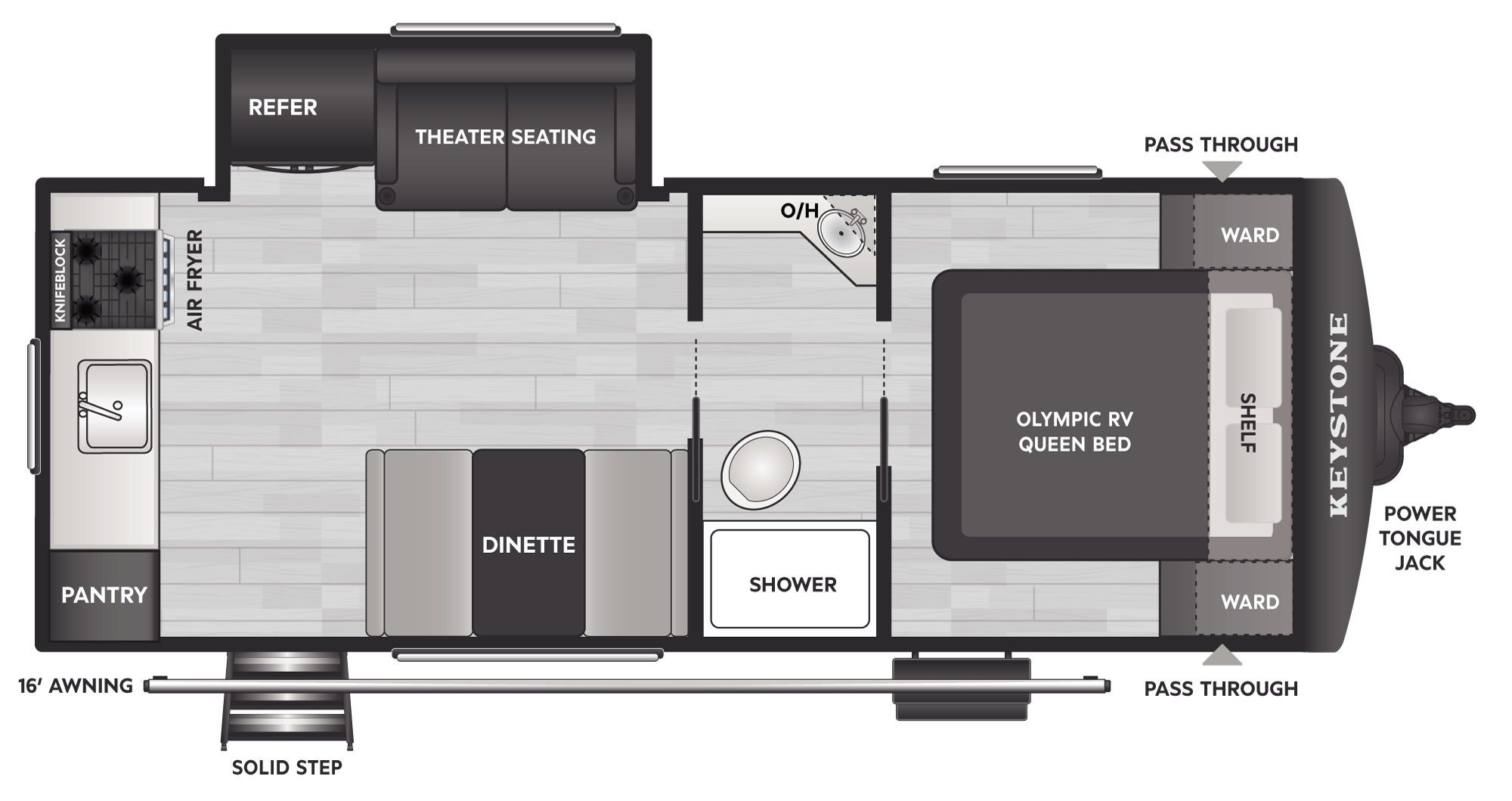 Floorplan of RV model 212RKS
