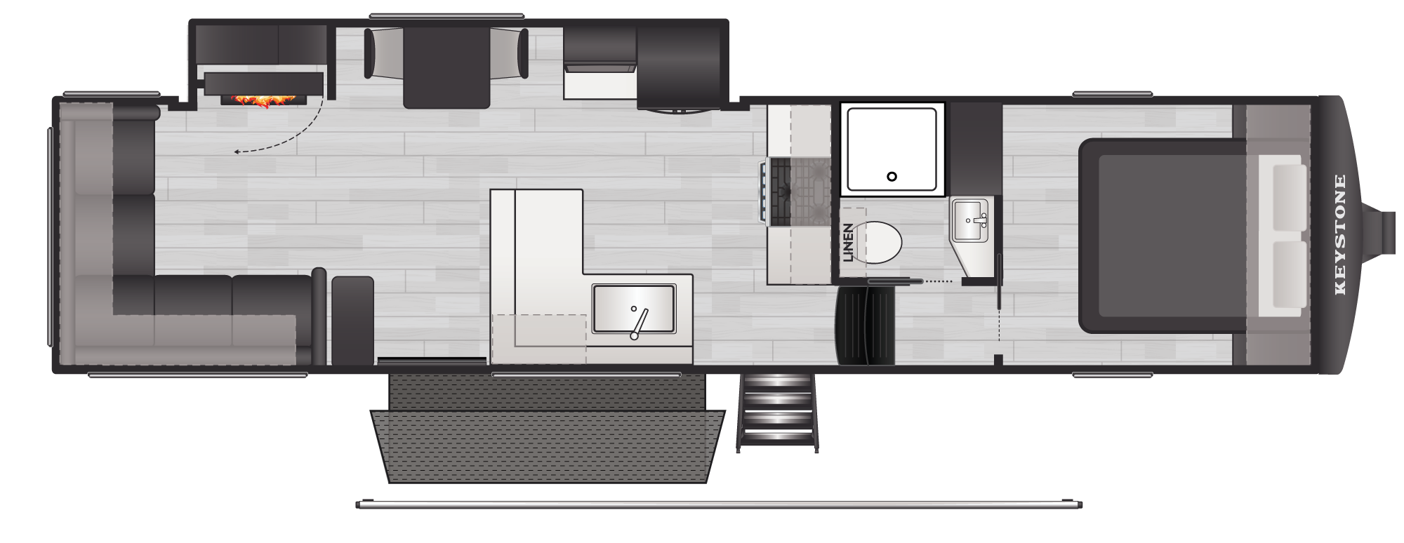 Floorplan of RV model 30REP