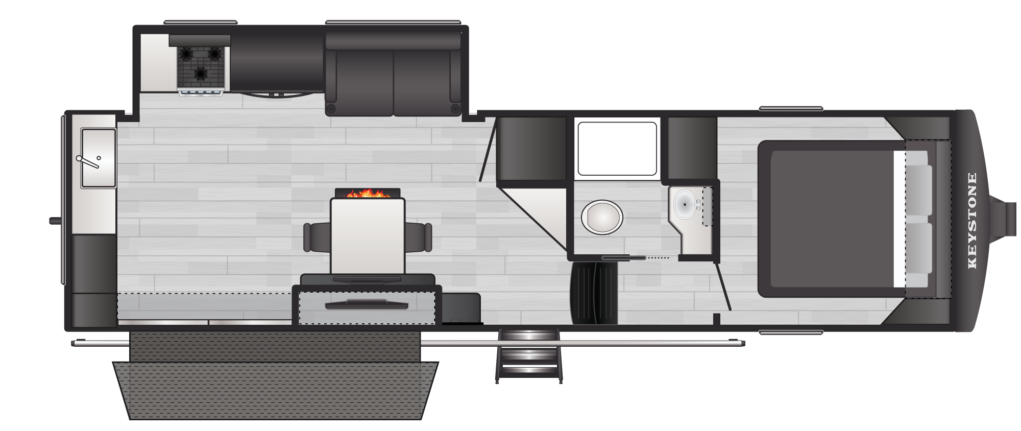 Floorplan of RV model 2800SUNDECK