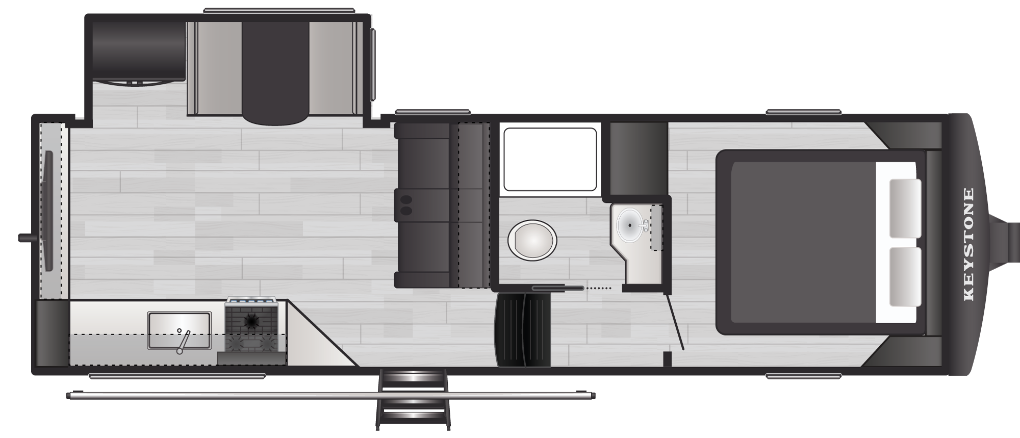 Floorplan of RV model 2400REX