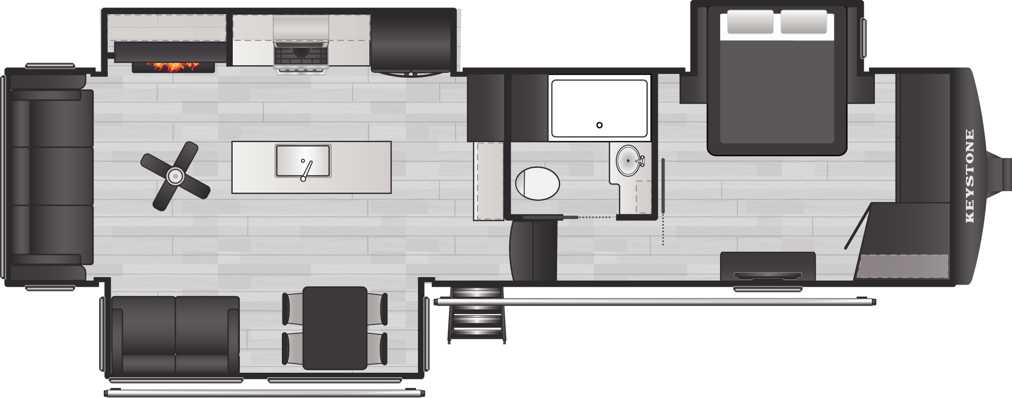 Floorplan of RV model 290RL