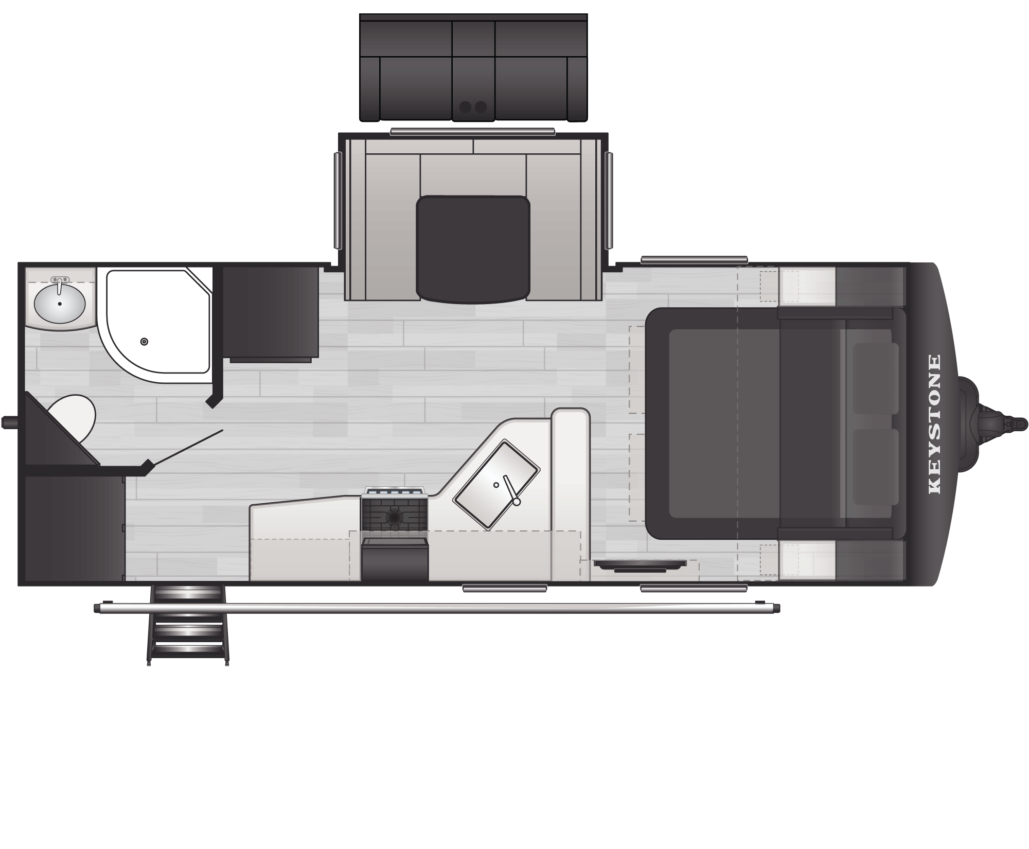 Floorplan of RV model 22RBS