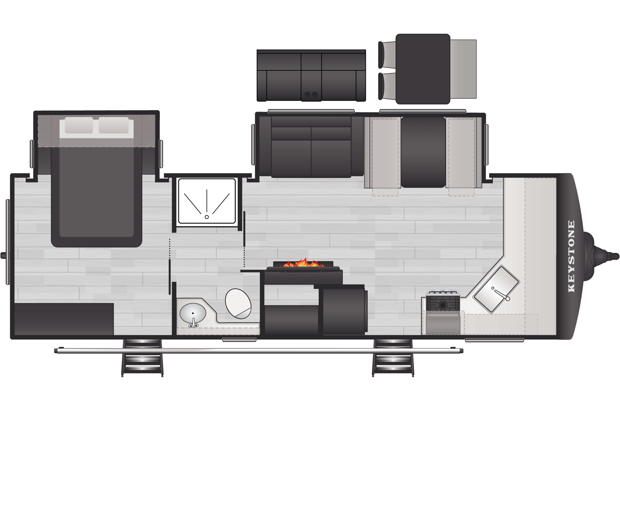 Floorplan of RV model 25FKD