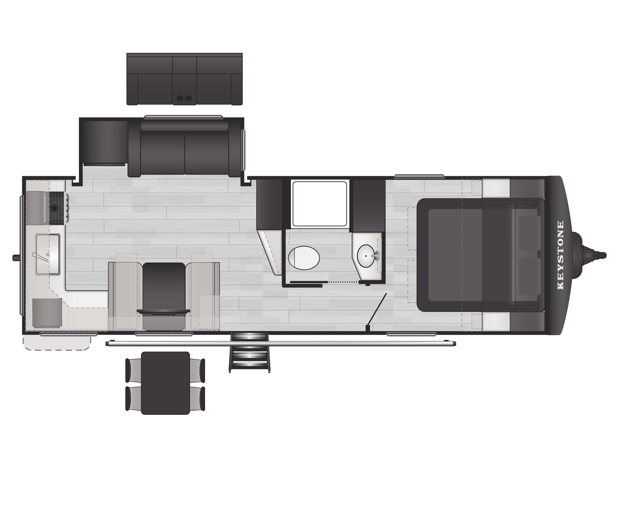 Floorplan of RV model 25MLE