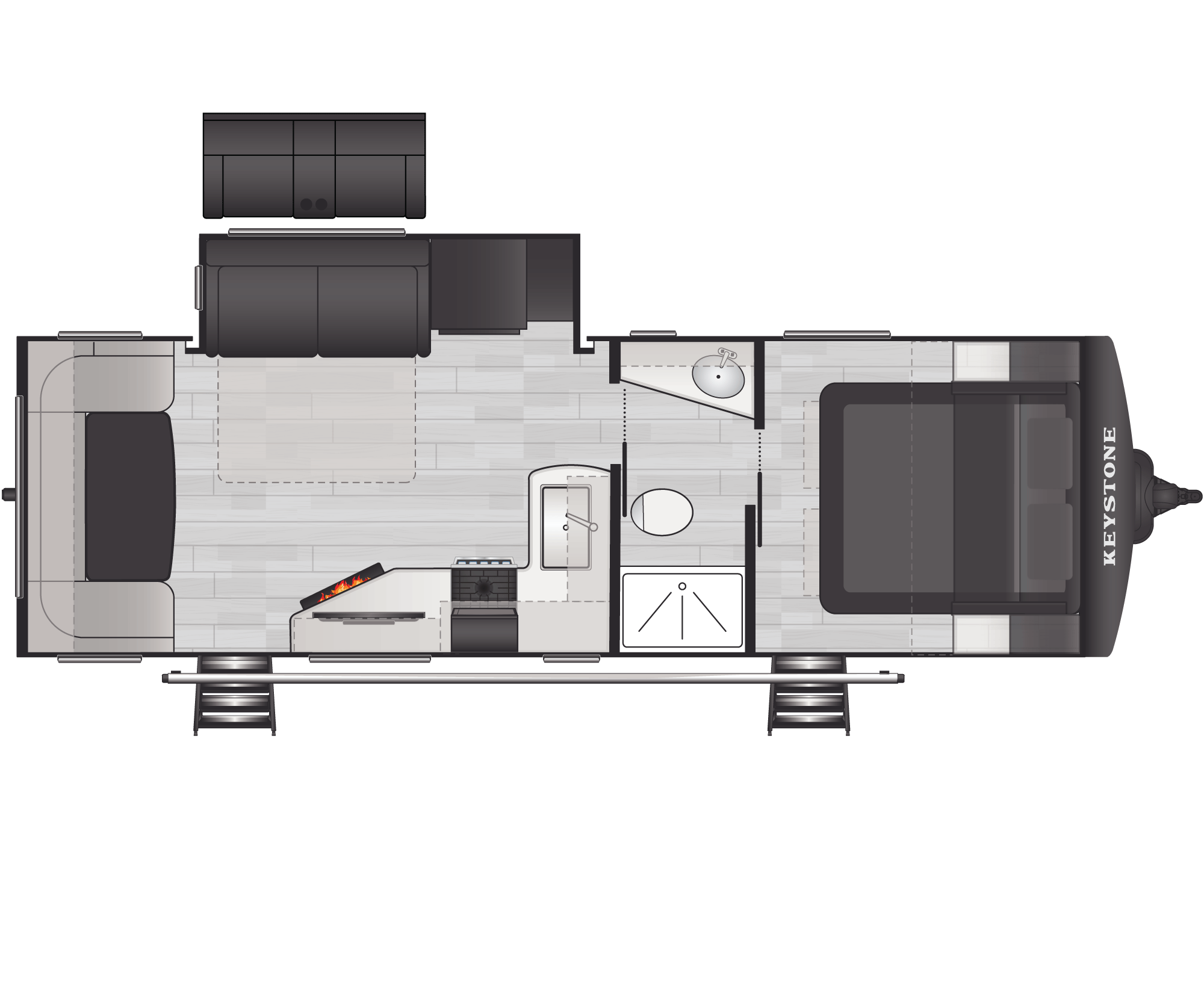 Floorplan of RV model 25RDS