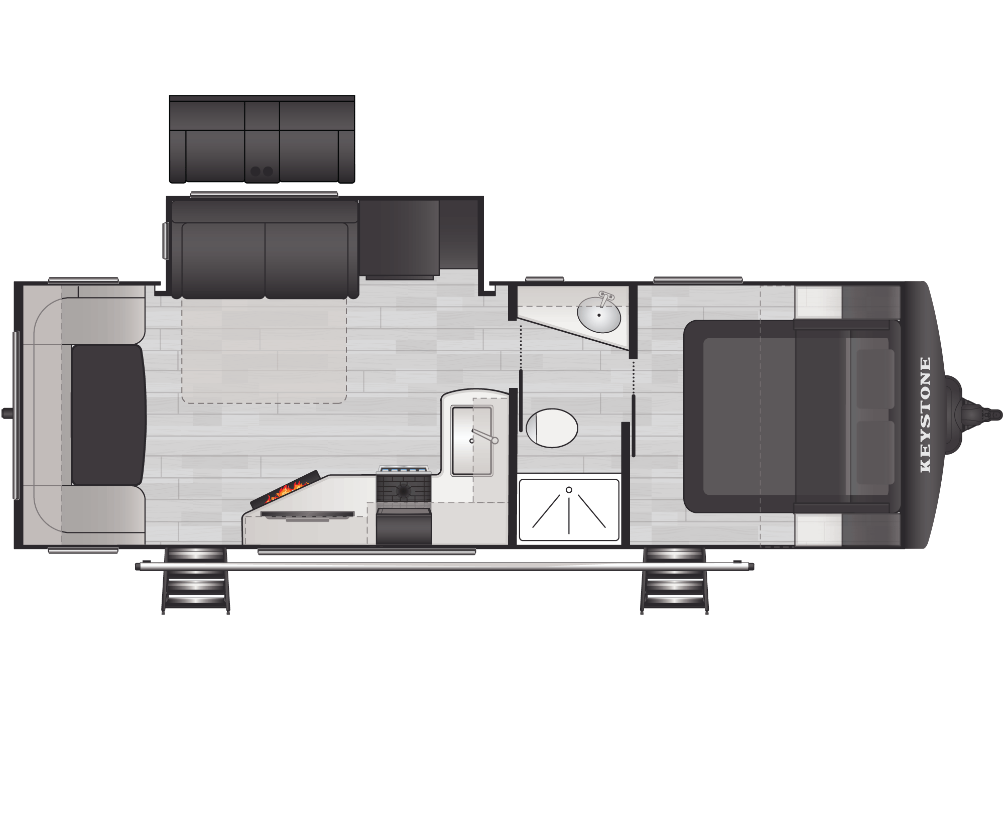 Floorplan of RV model 25RDWE