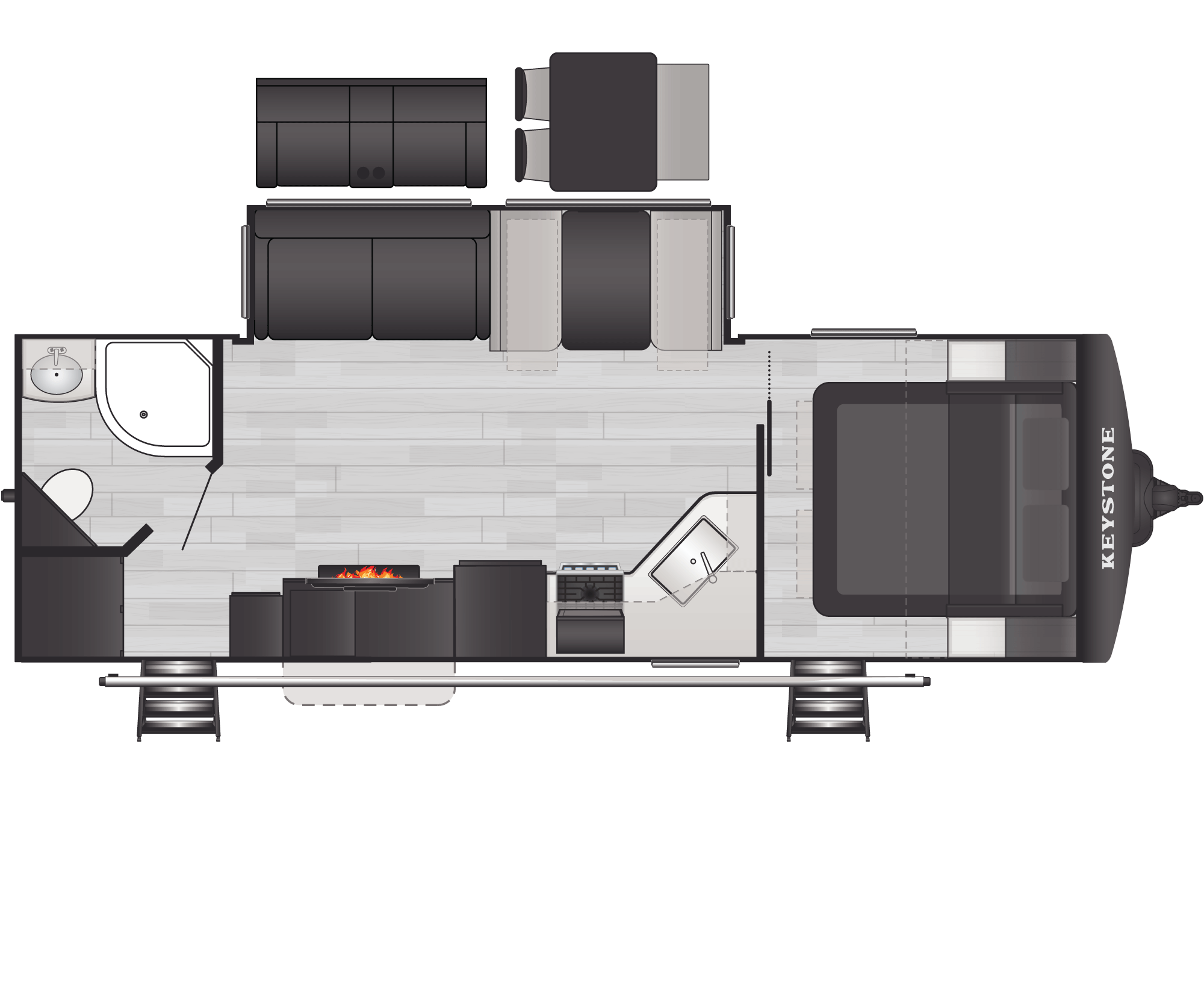 Floorplan of RV model 26RBS
