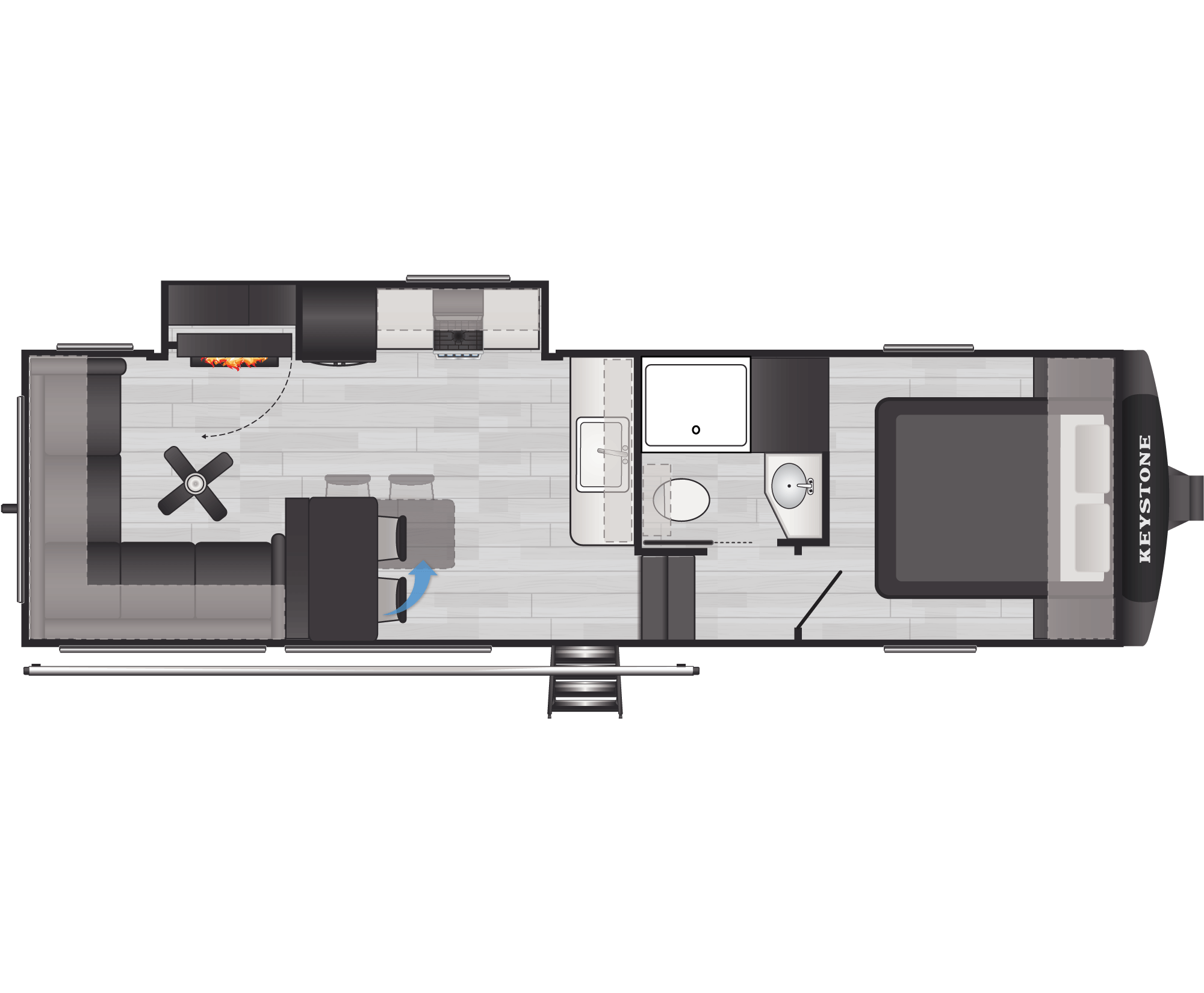 Floorplan of RV model 26RES