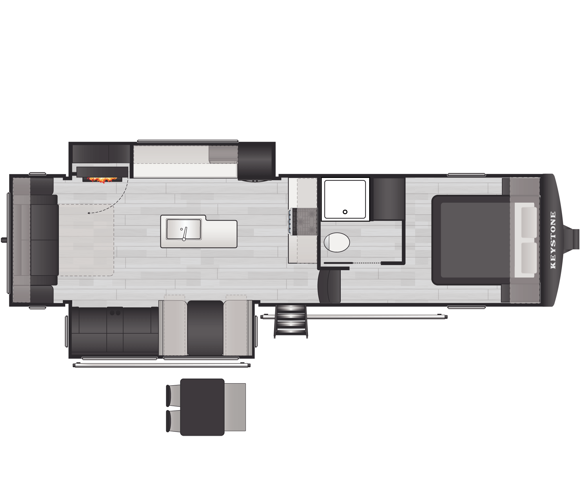 Floorplan of RV model 28RLI