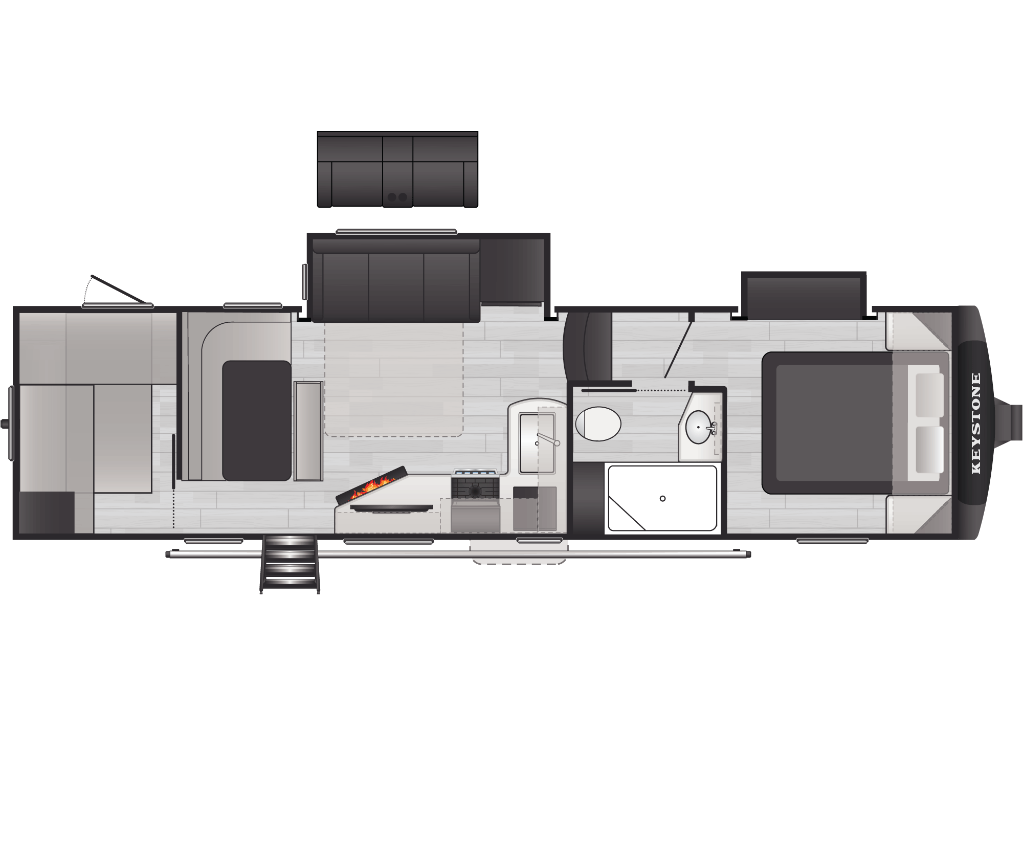 Floorplan of RV model 29BHL