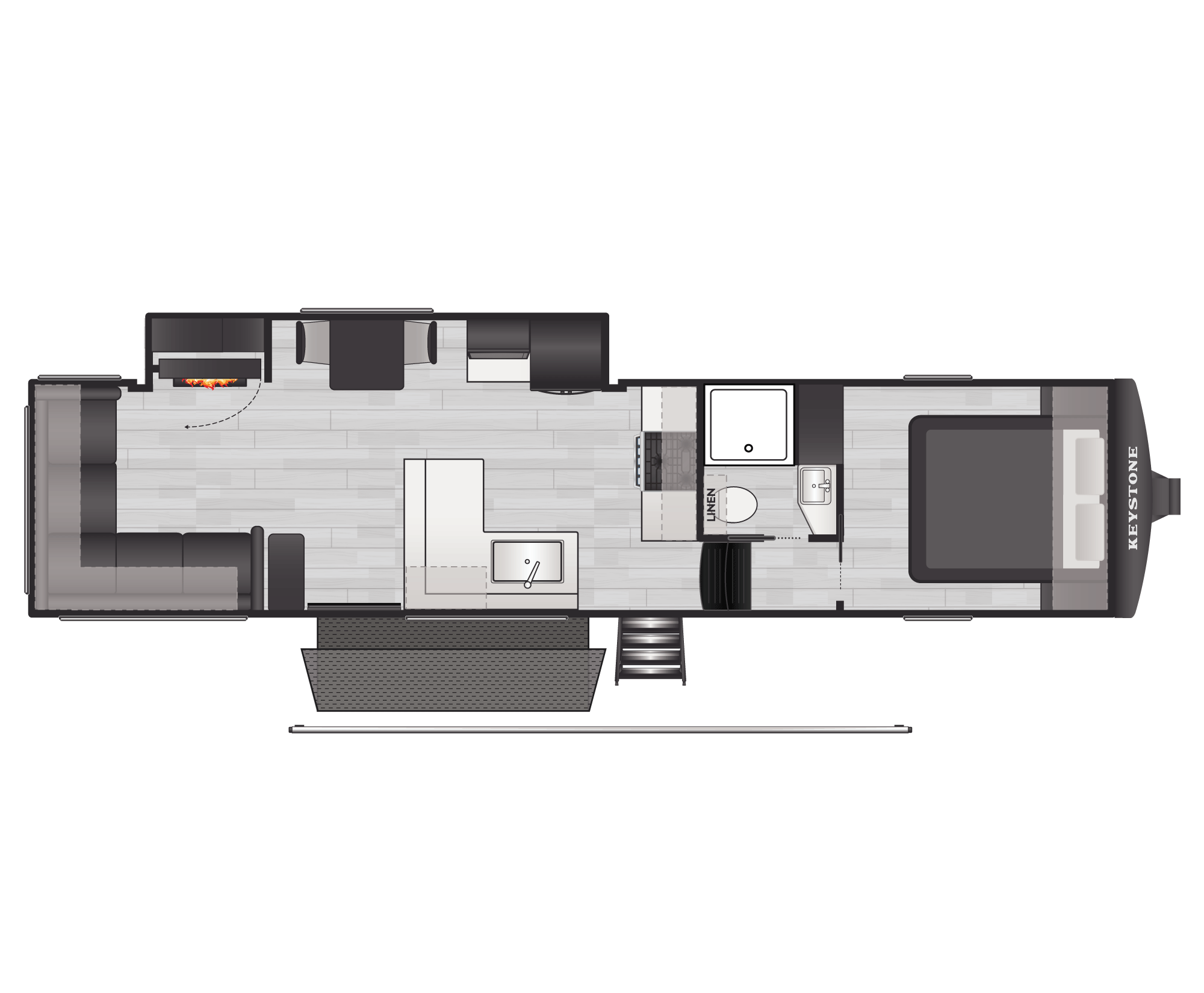 Floorplan of RV model 30REP