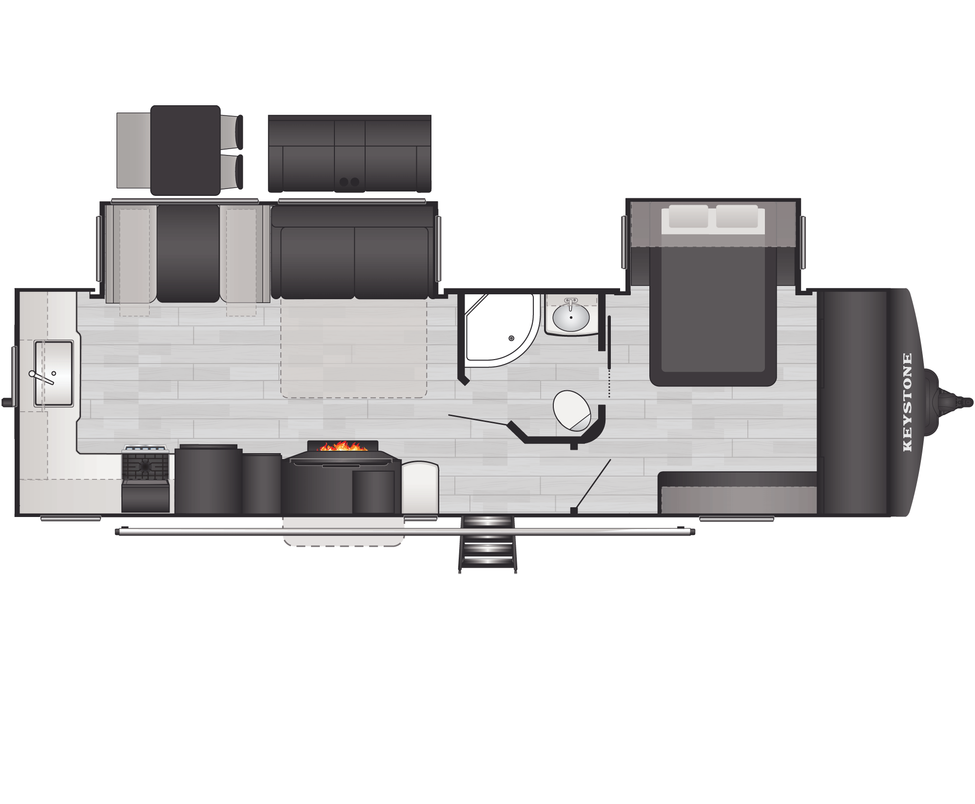 Floorplan of RV model 30RKD