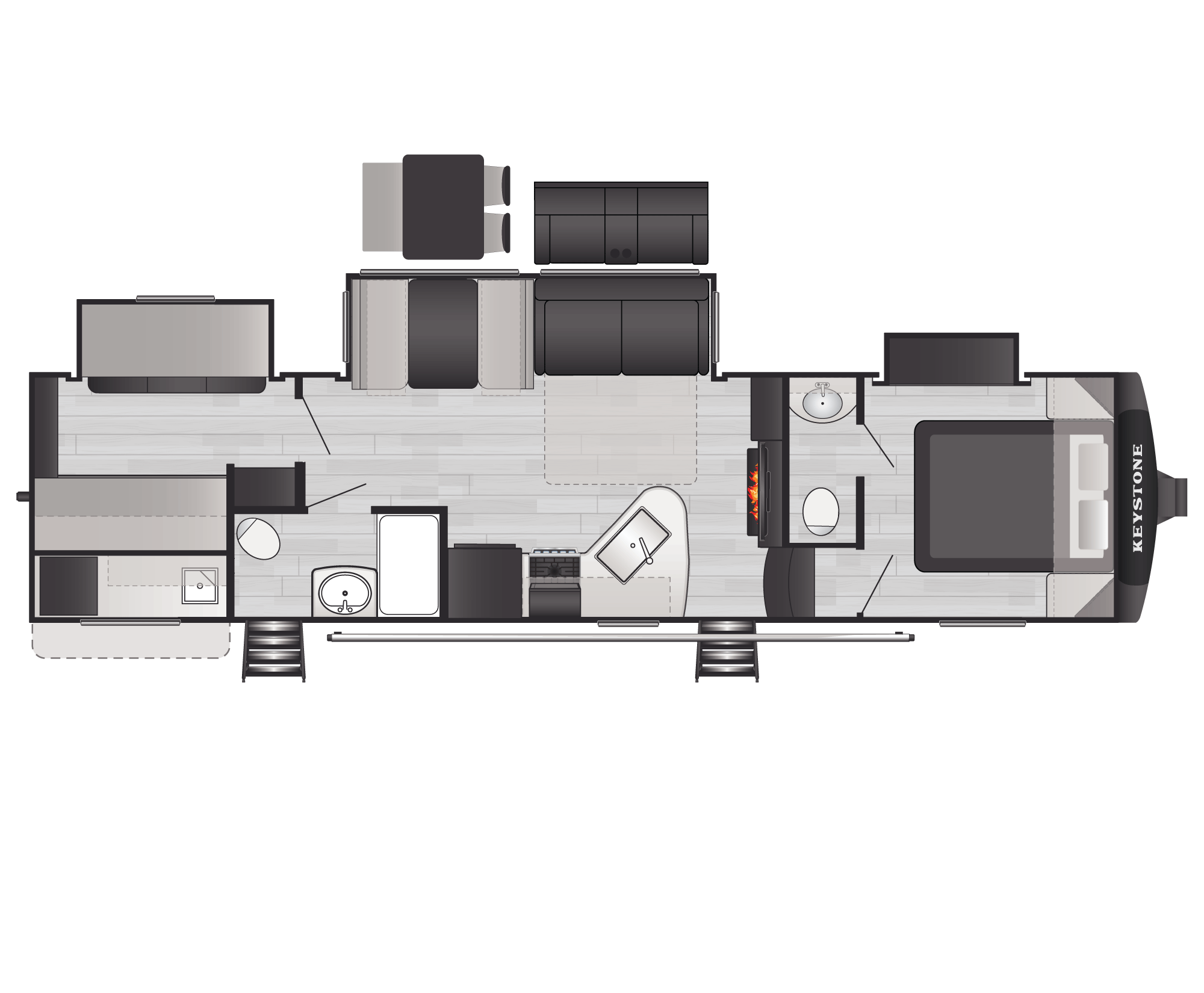 Floorplan of RV model 32BHS