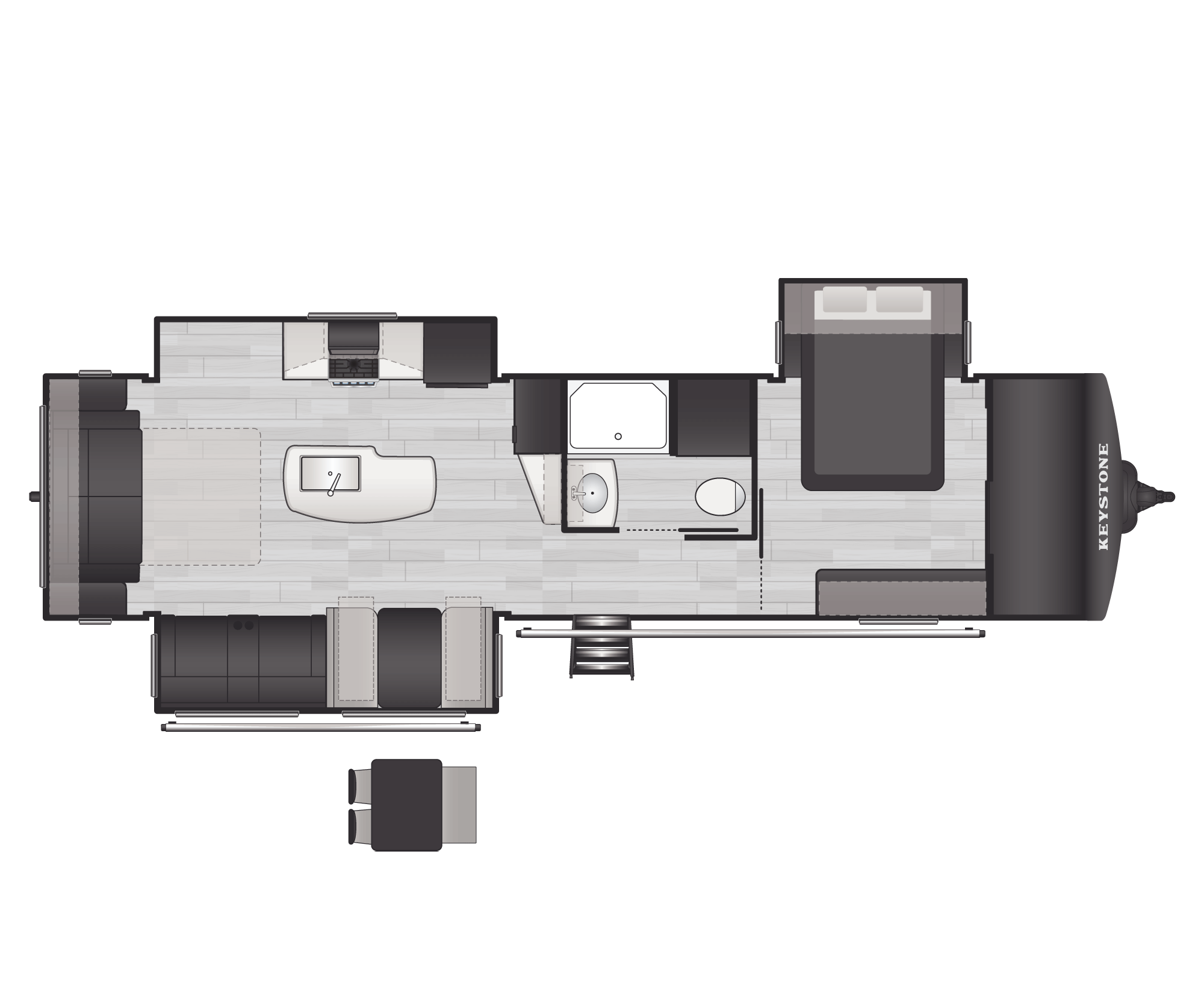 Floorplan of RV model 33RLI